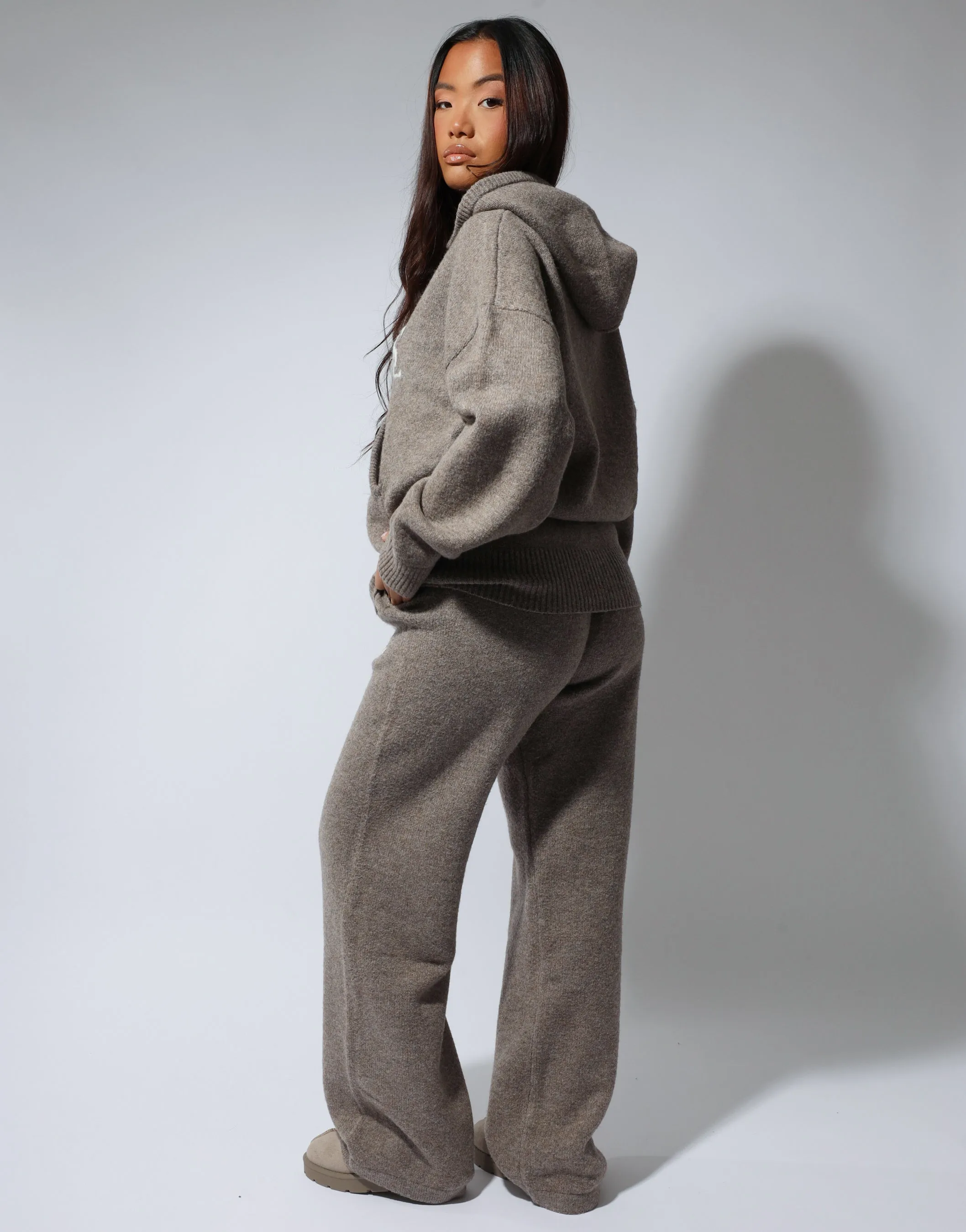 Romy Simmi Studios Chunky Knit Trousers In Mocha sold by Simmi London product image thumbnail 4