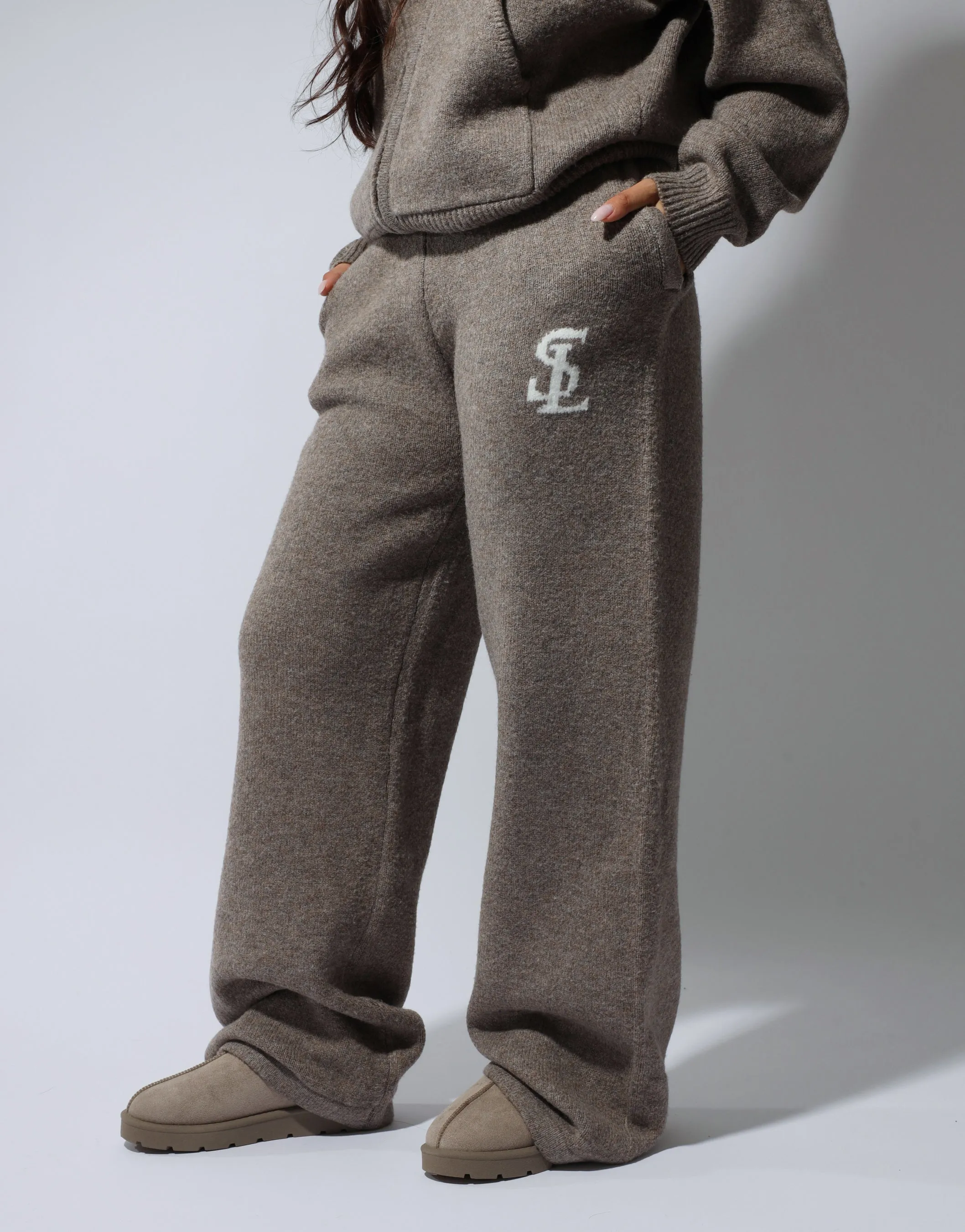 Romy Simmi Studios Chunky Knit Trousers In Mocha sold by Simmi London product image thumbnail 2