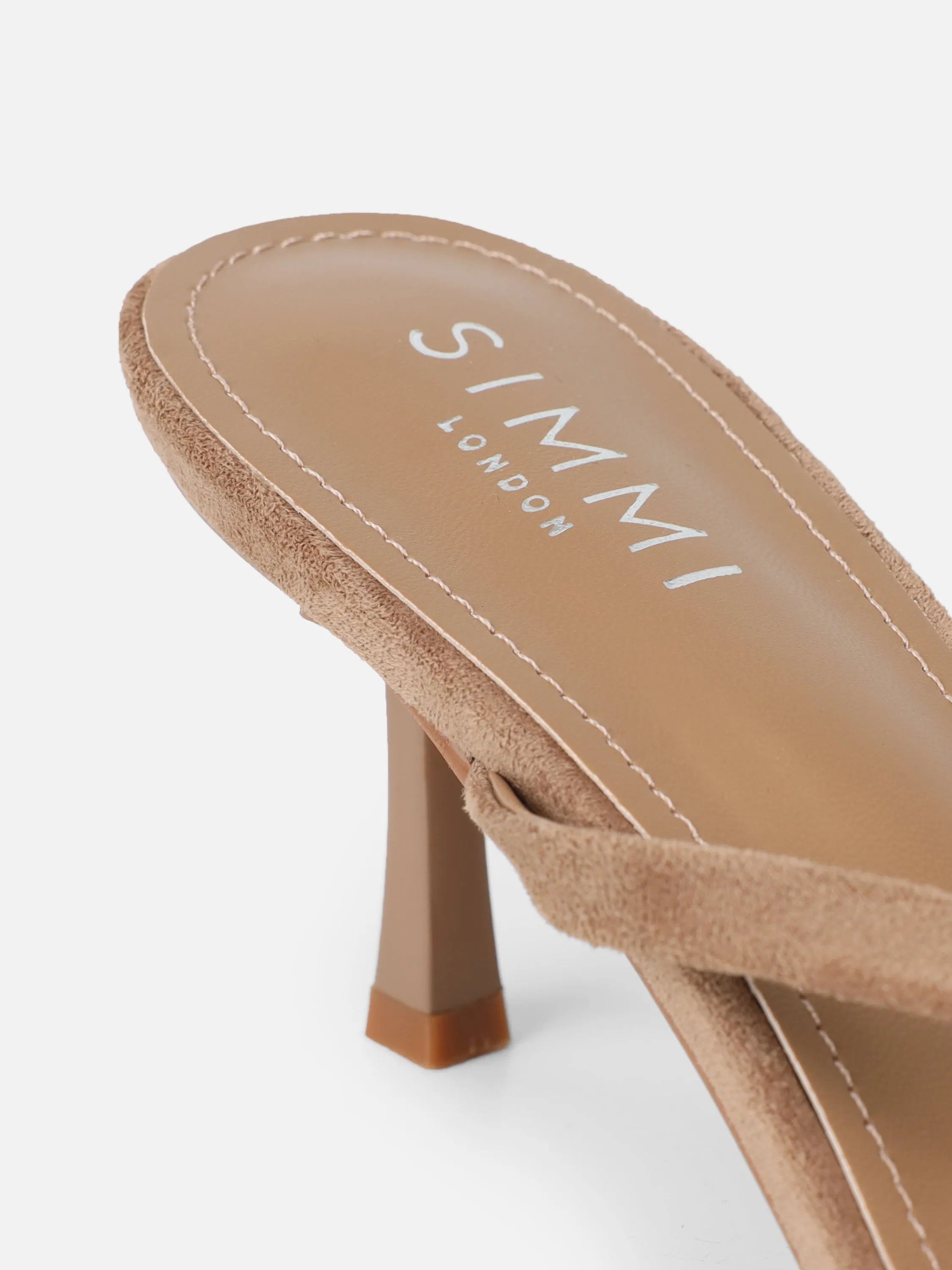 Jesse Dark Beige Suede Knot Detail Heeled Sandals sold by Simmi London product image thumbnail 3