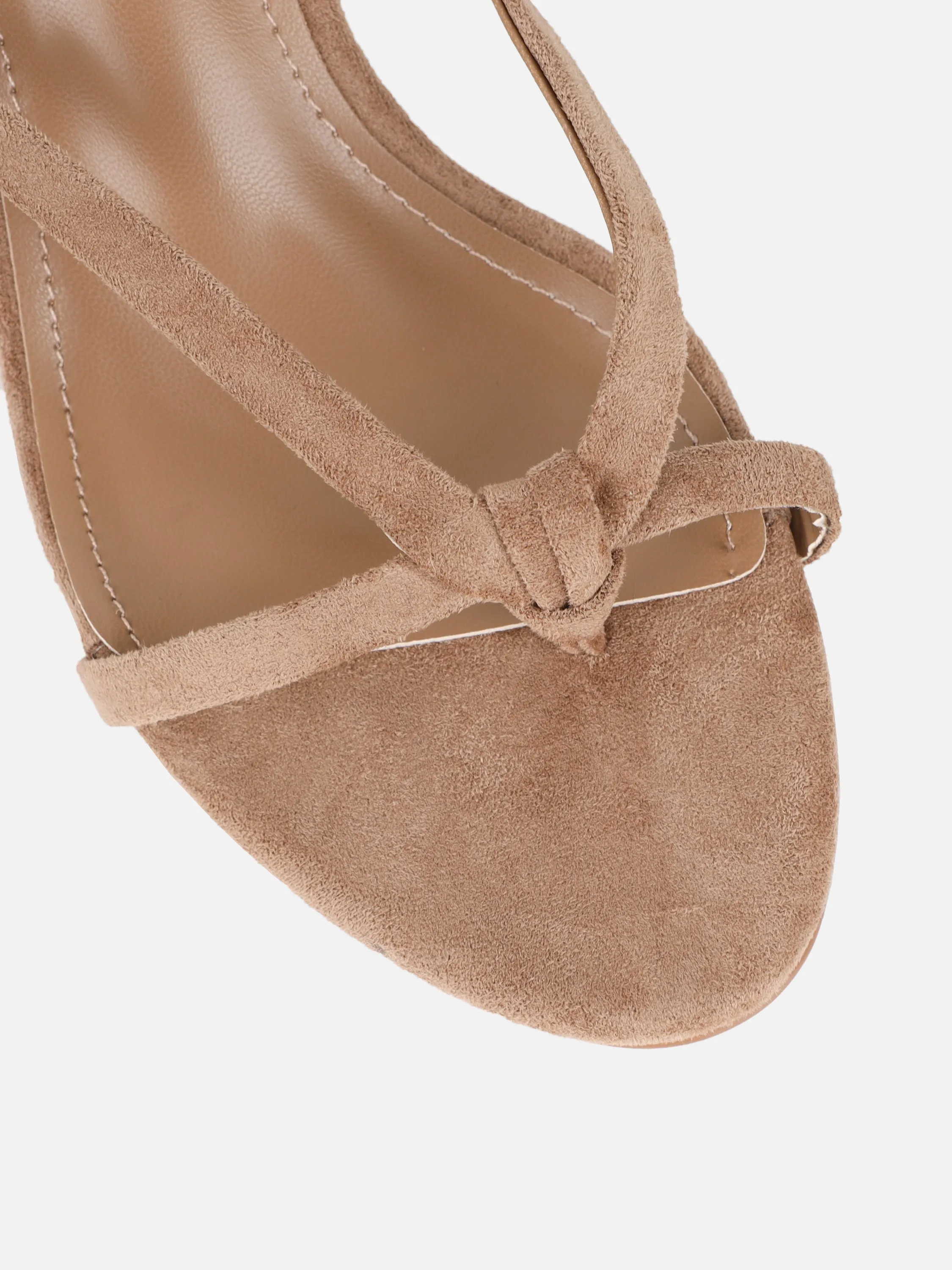 Jesse Dark Beige Suede Knot Detail Heeled Sandals sold by Simmi London product image thumbnail 4