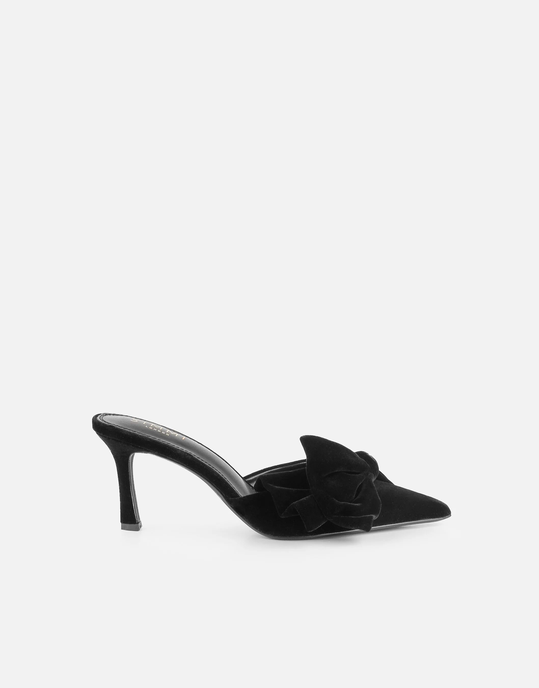 Ella Black Velvet Bow Mules sold by Simmi London product image thumbnail 2