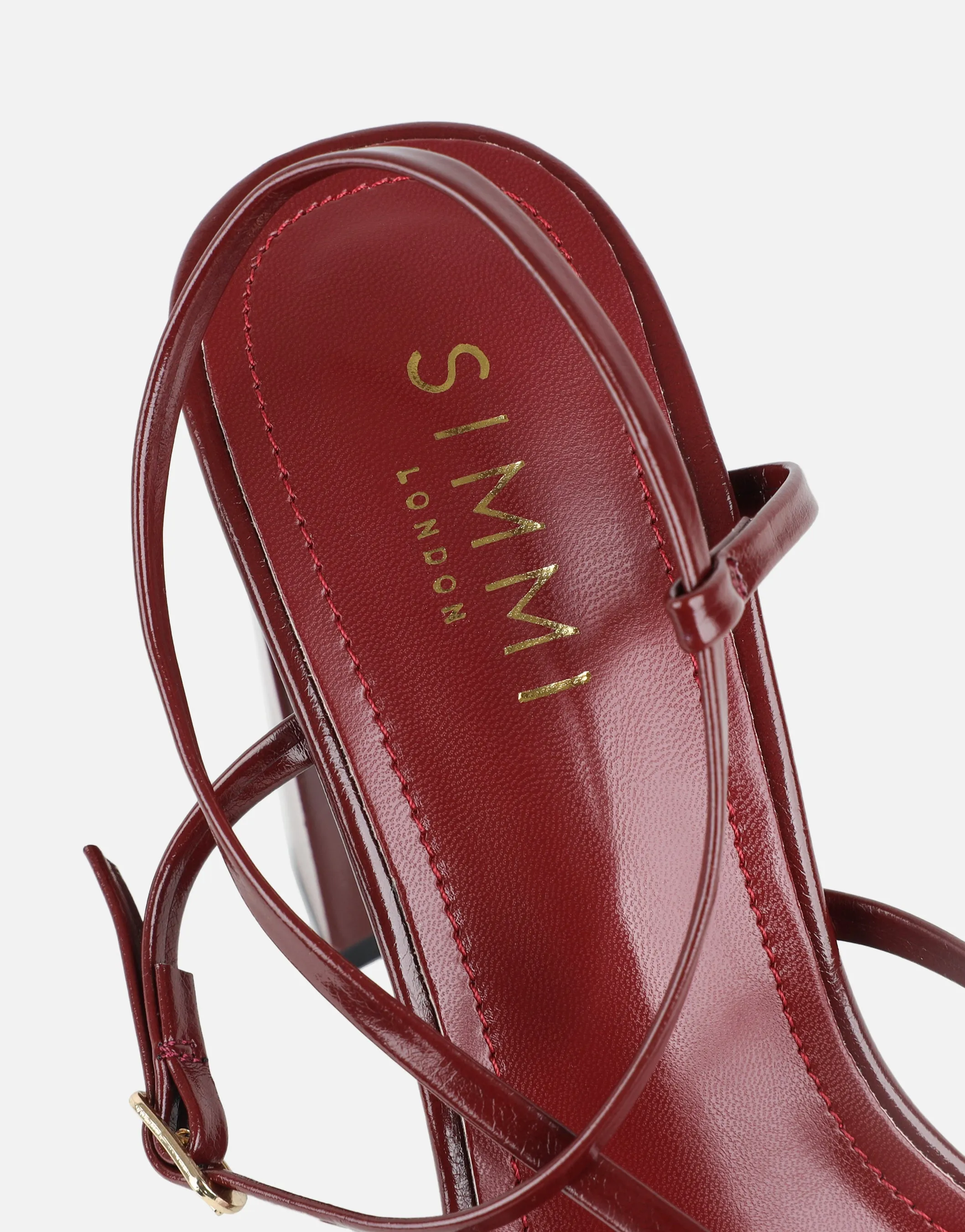 Xyla Burgundy Strappy Block Heeled Sandals sold by Simmi London product image thumbnail 3