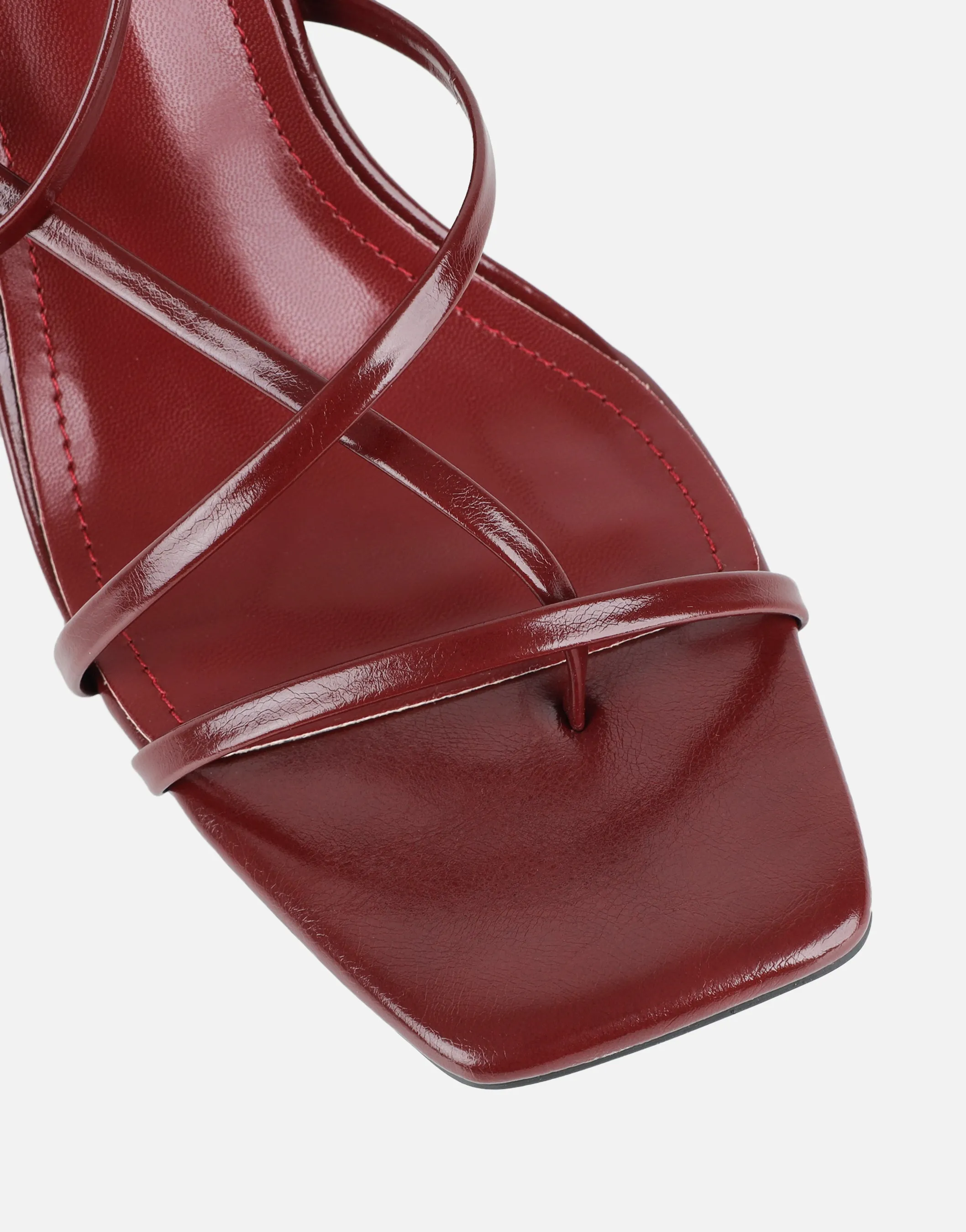 Xyla Burgundy Strappy Block Heeled Sandals sold by Simmi London product image thumbnail 4