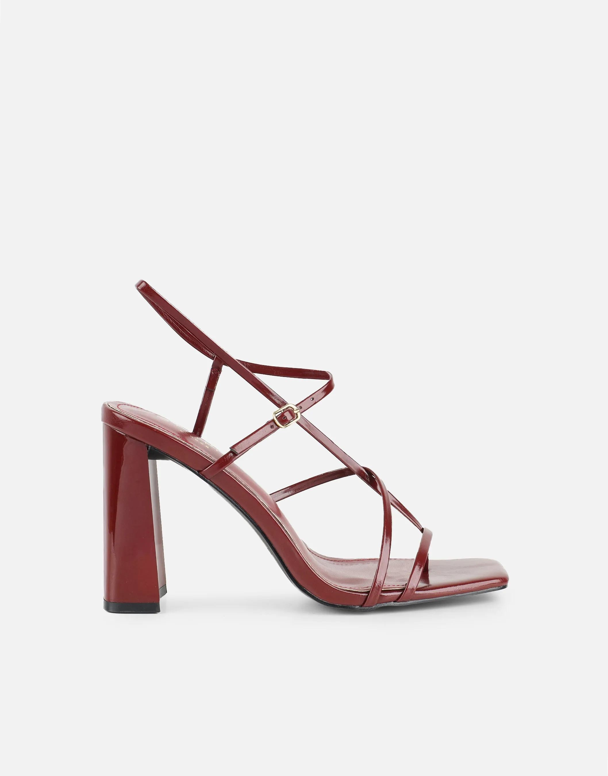 Xyla Burgundy Strappy Block Heeled Sandals sold by Simmi London product image thumbnail 2