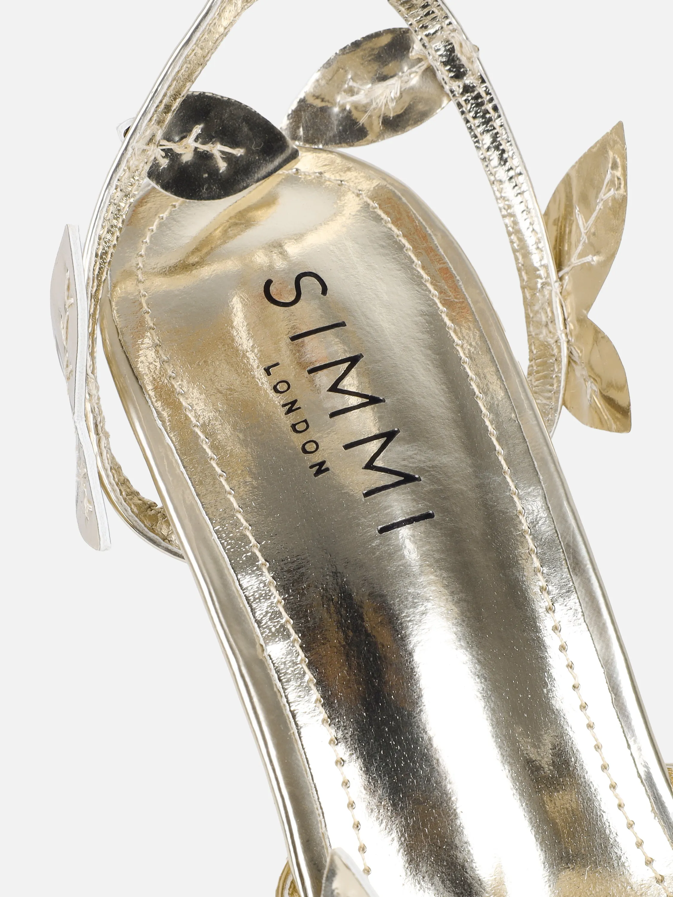 Lesia Gold Mirror Leaf Detail Heeled Sandals sold by Simmi London product image thumbnail 3