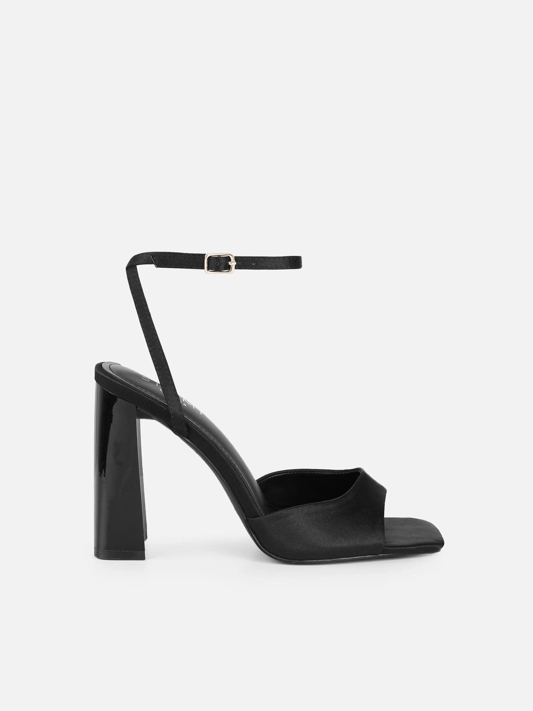 Jeena Black Satin Block Heeled Sandals sold by Simmi London product image thumbnail 2