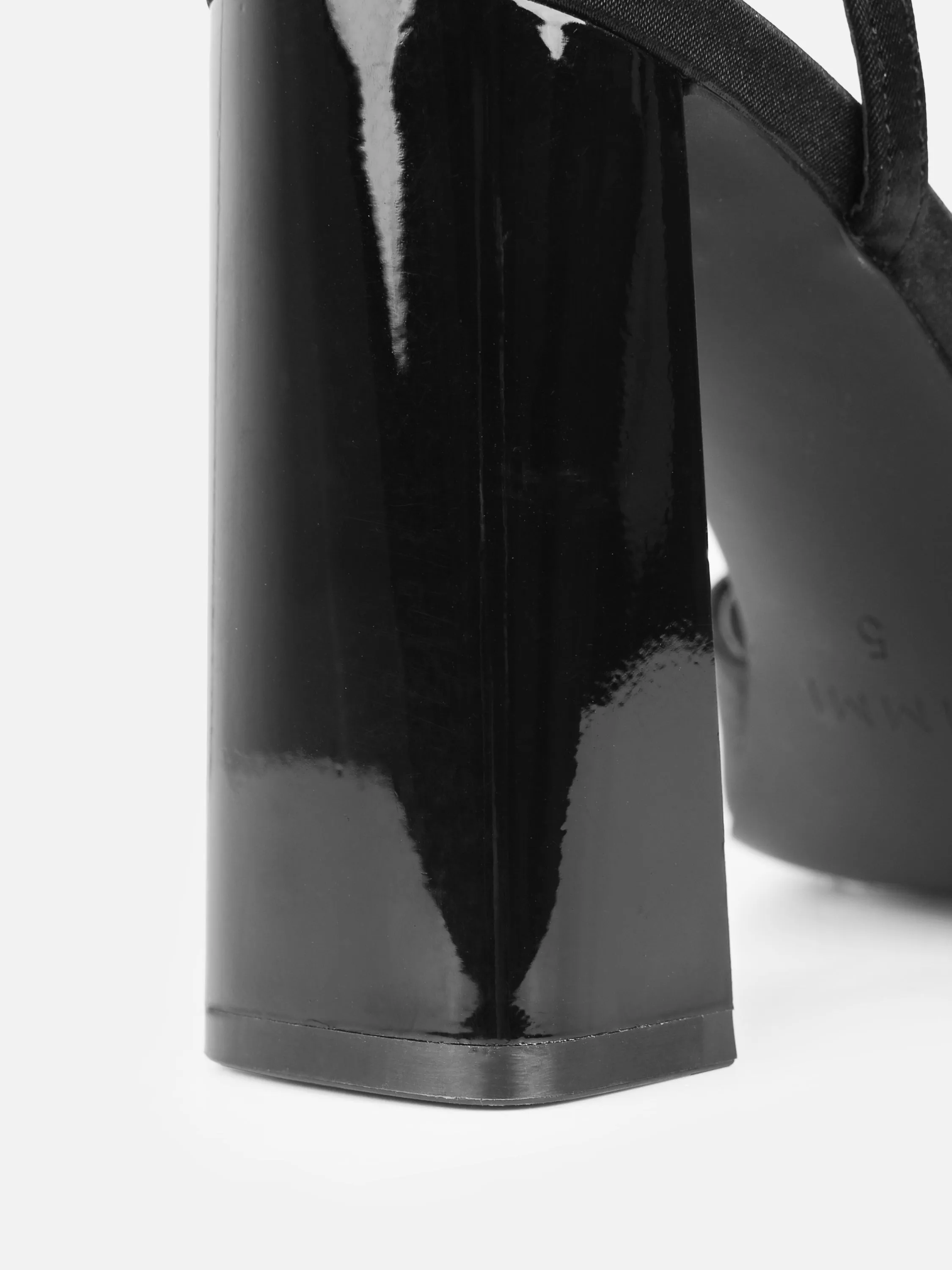 Jeena Black Satin Block Heeled Sandals sold by Simmi London product image thumbnail 3