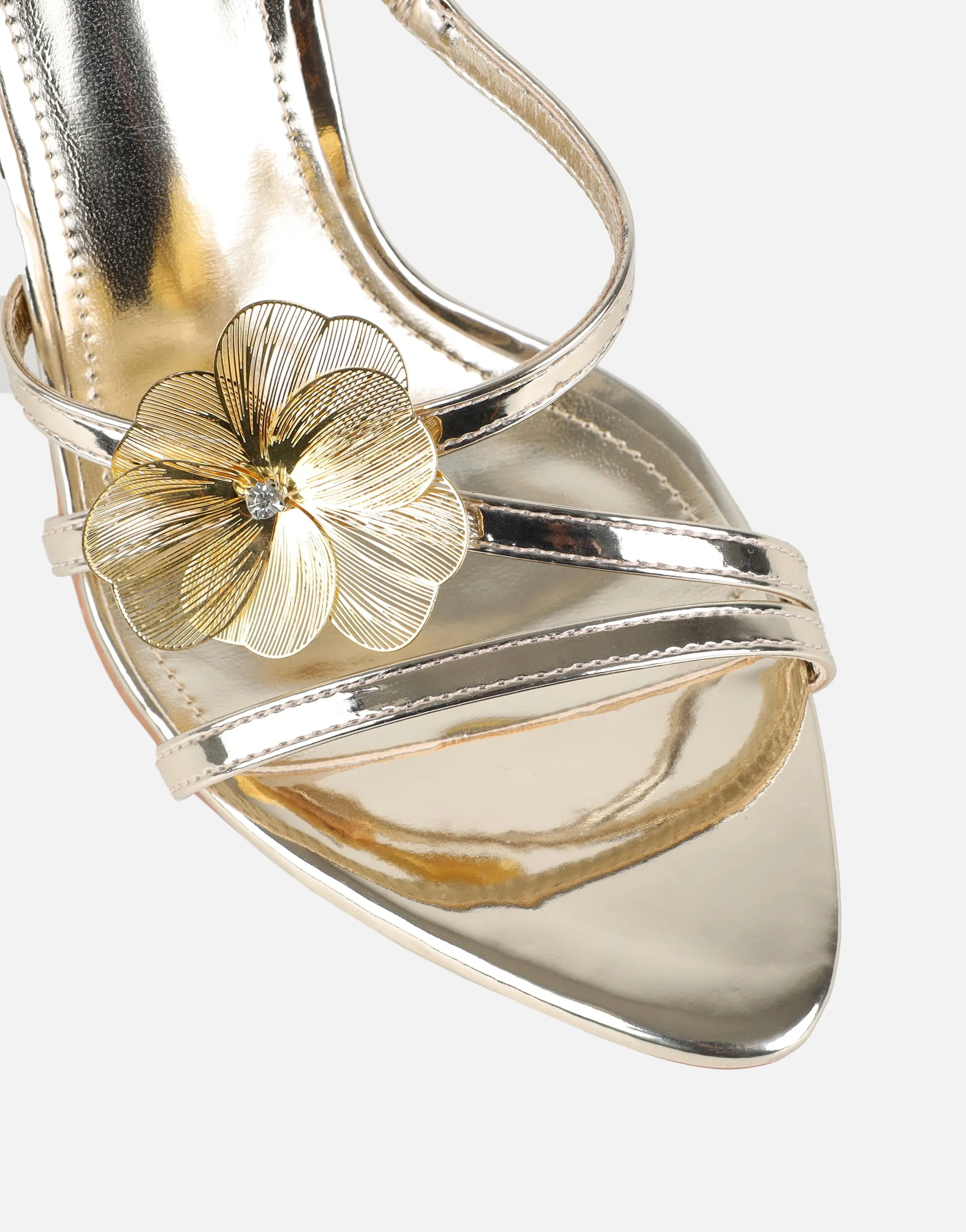 Tandy Gold Mirror Flower Detail Mules sold by Simmi London product image thumbnail 4