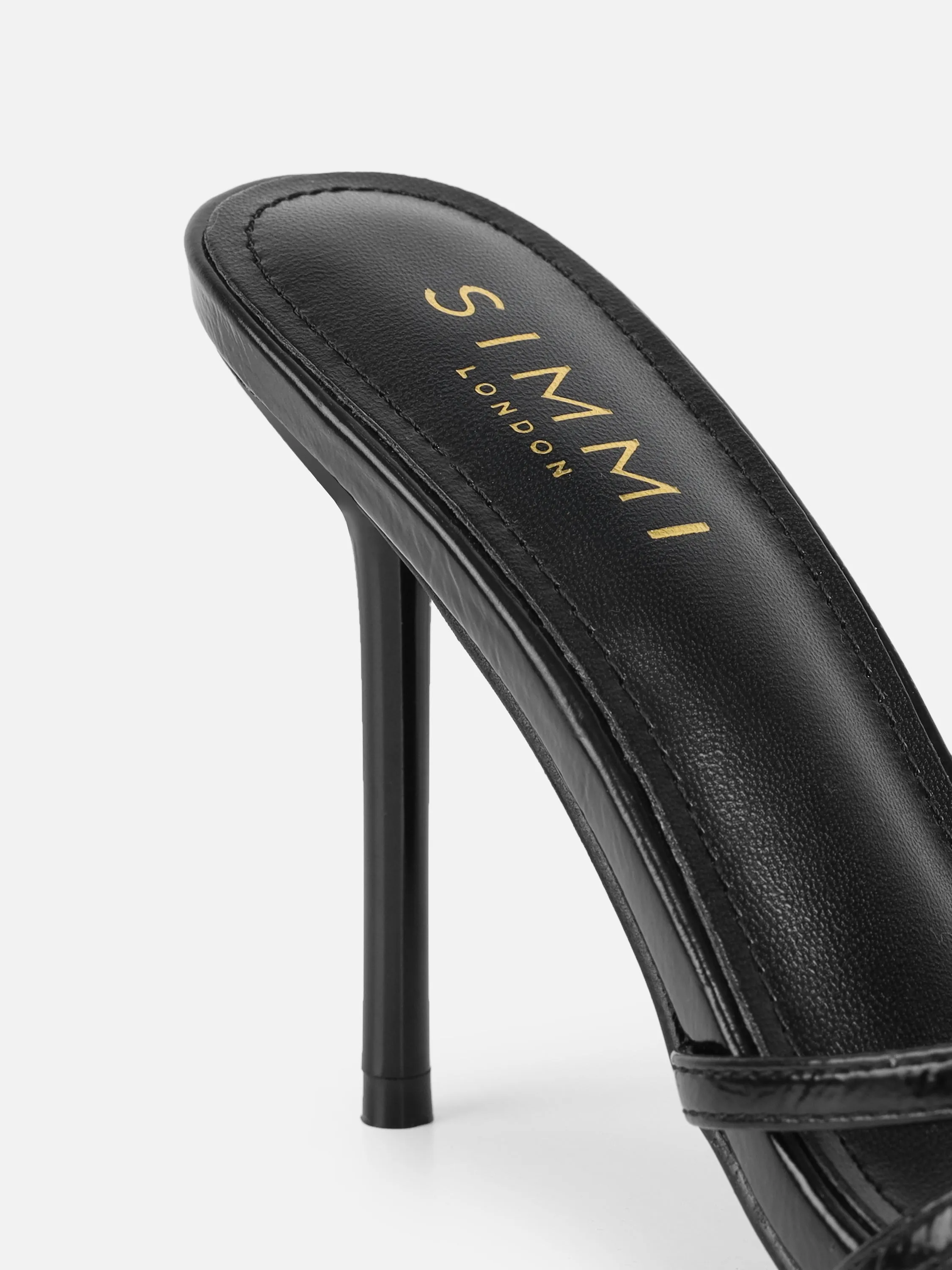 Vera Black Flower Detail Mules sold by Simmi London product image thumbnail 3