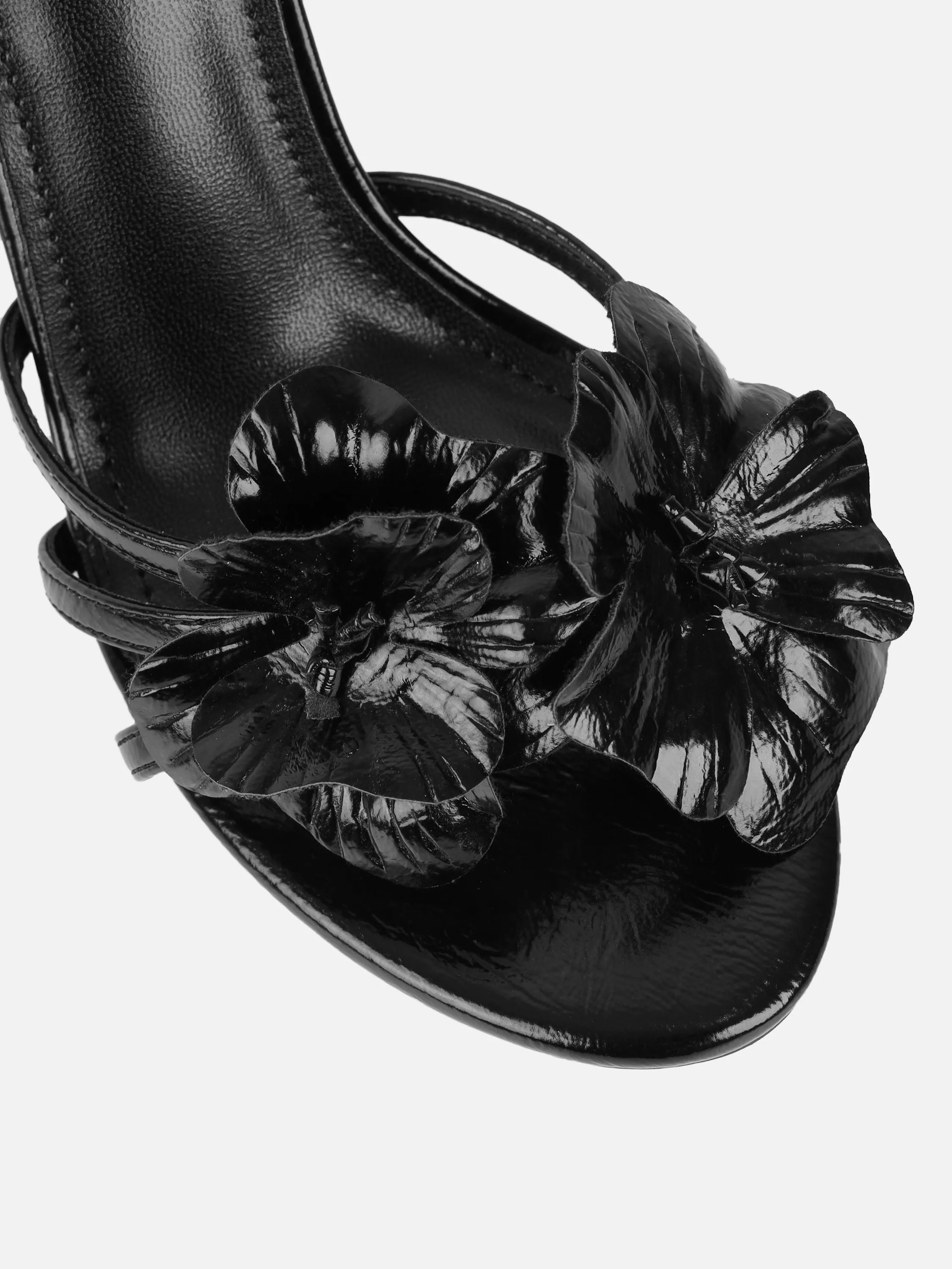 Vera Black Flower Detail Mules sold by Simmi London product image thumbnail 4