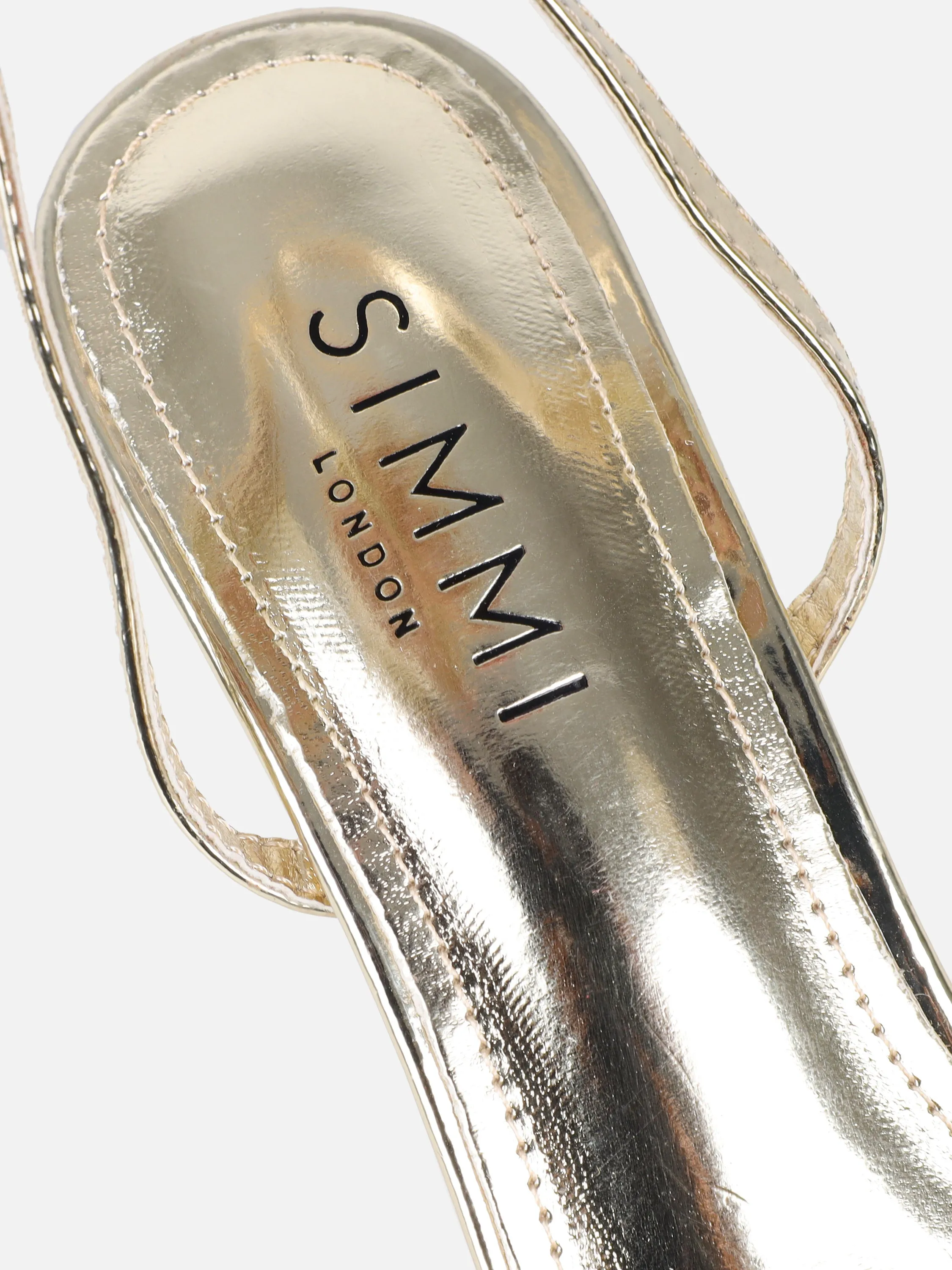 Polly Gold Mirror Flower Detail Heeled Sandals sold by Simmi London product image thumbnail 3