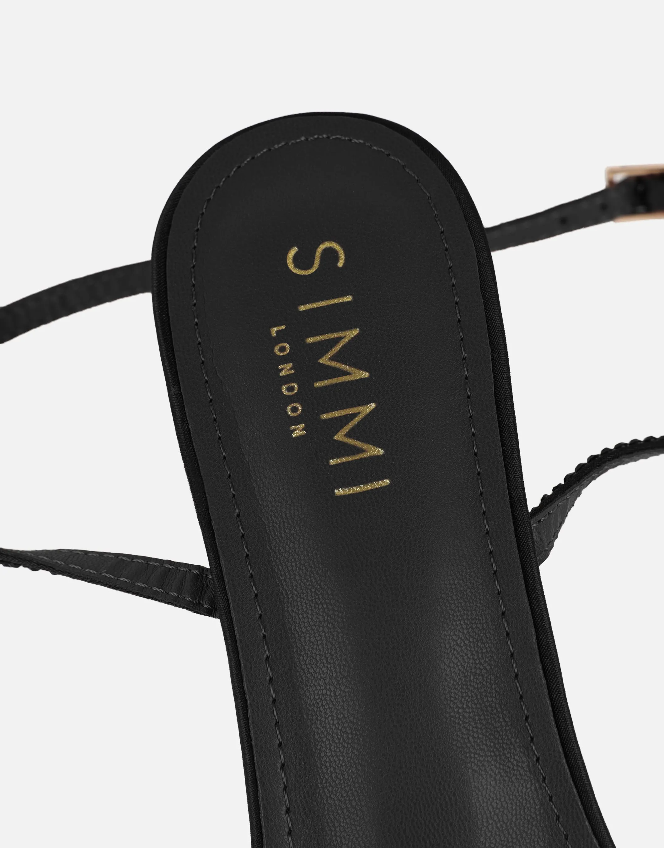 Eleonoora Black Satin Diamante Heeled Sandals sold by Simmi London product image thumbnail 3