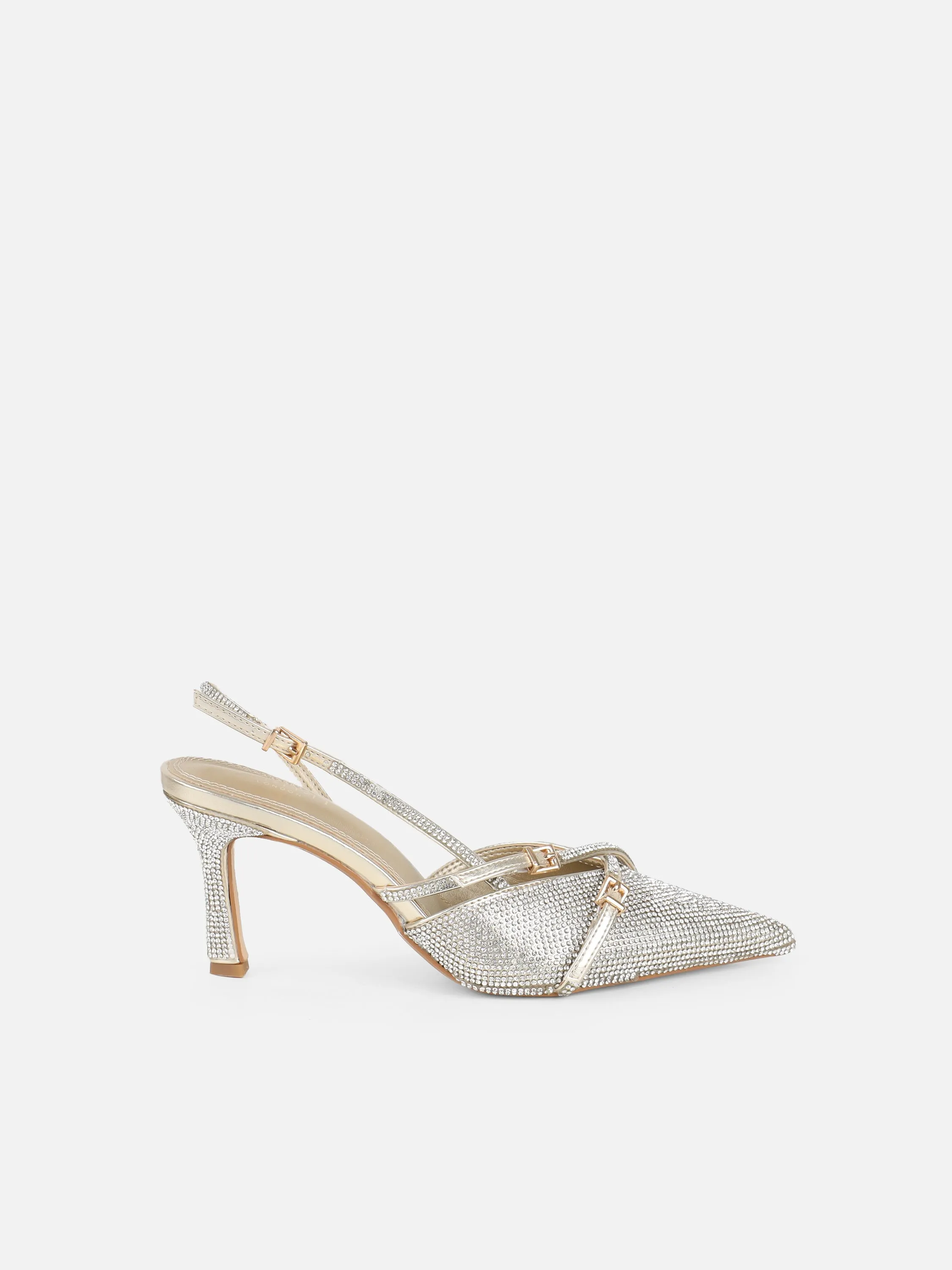 Serenitie Gold Diamante Buckle Detail Slingback Court Shoes sold by Simmi London product image thumbnail 2