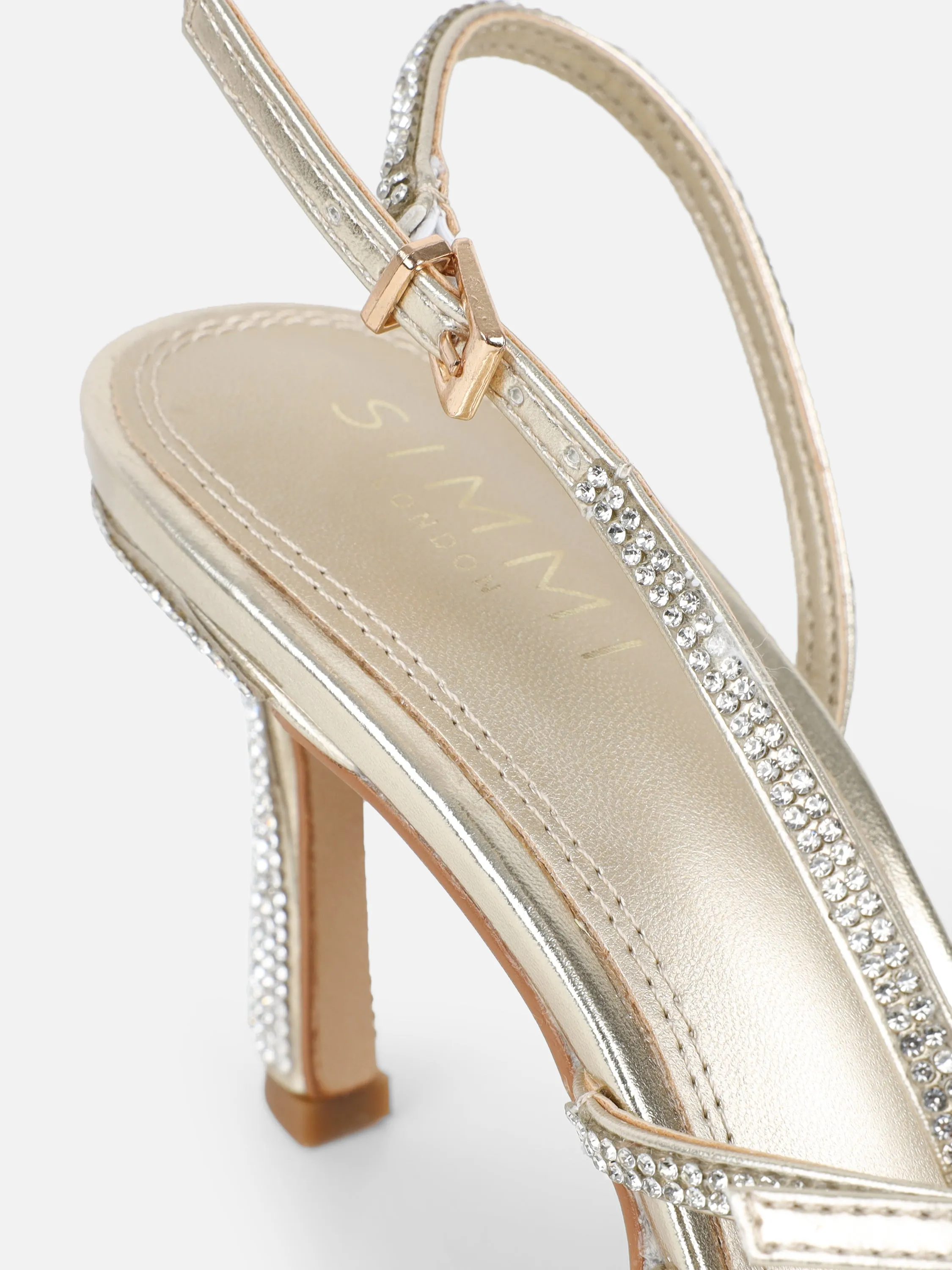 Serenitie Gold Diamante Buckle Detail Slingback Court Shoes sold by Simmi London product image thumbnail 3