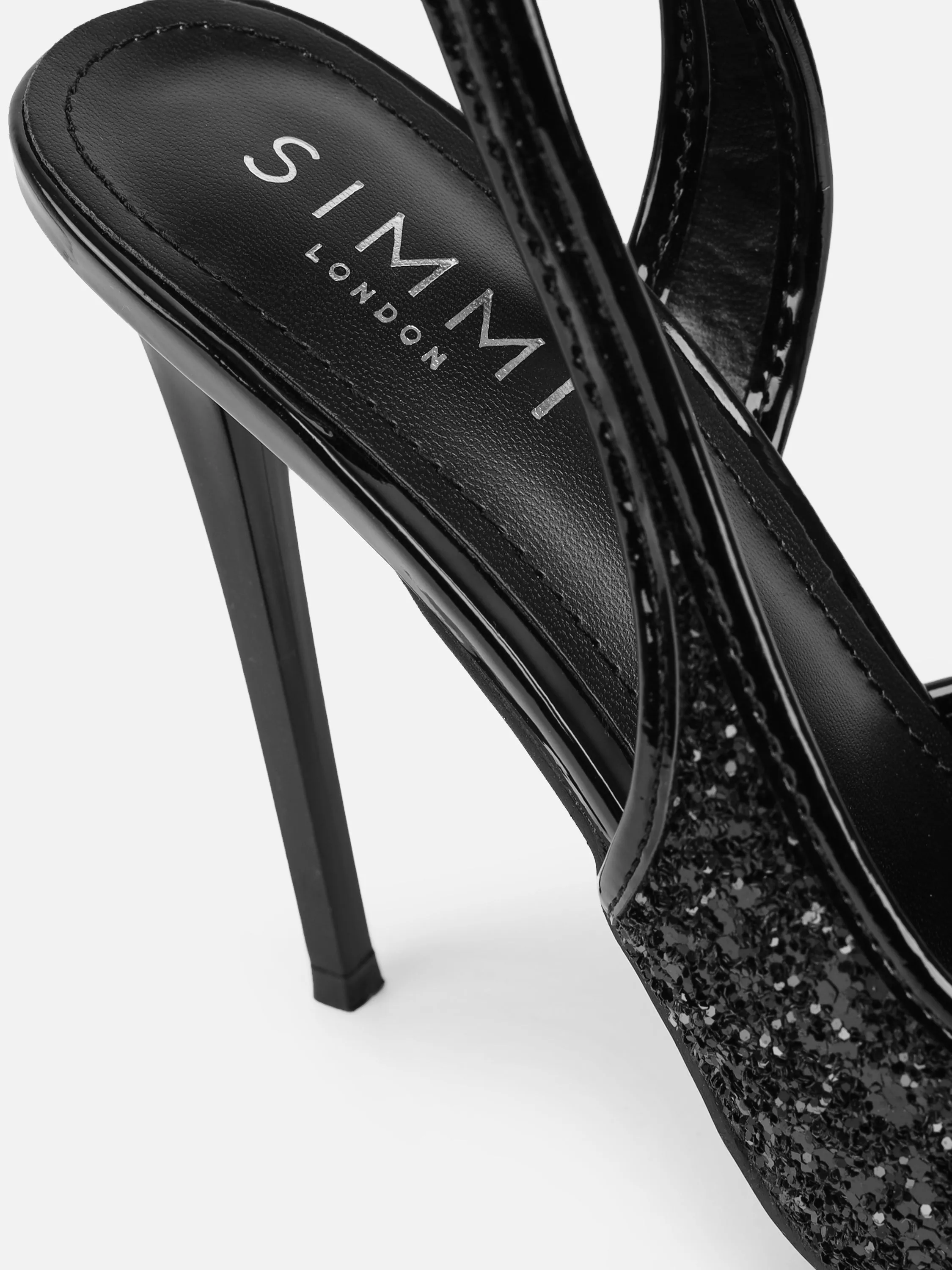 Hollie Black Glitter Slingback Court Shoes sold by Simmi London product image thumbnail 3