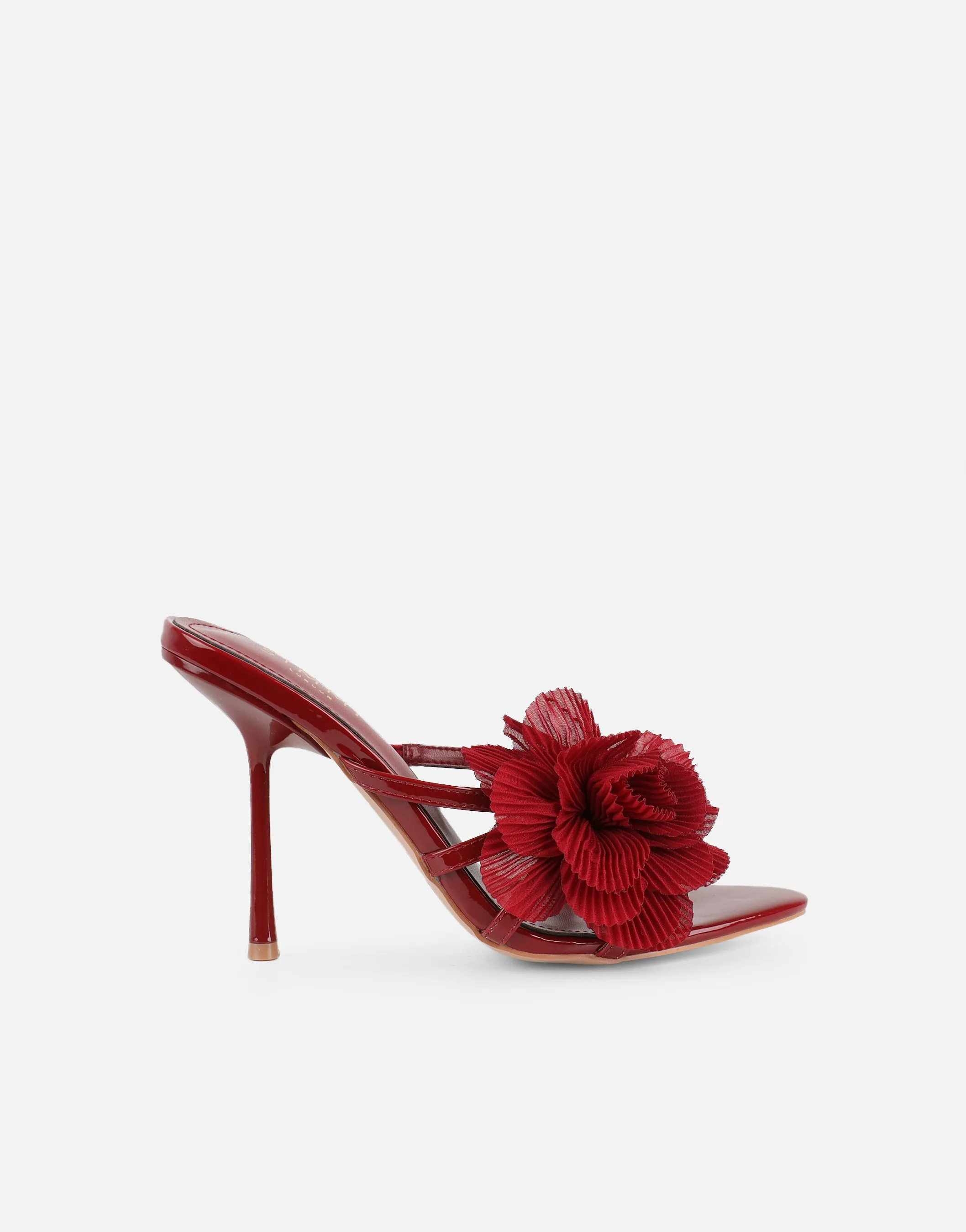 Tina Red Patent Flower Detail Heeled Sandals sold by Simmi London product image thumbnail 2