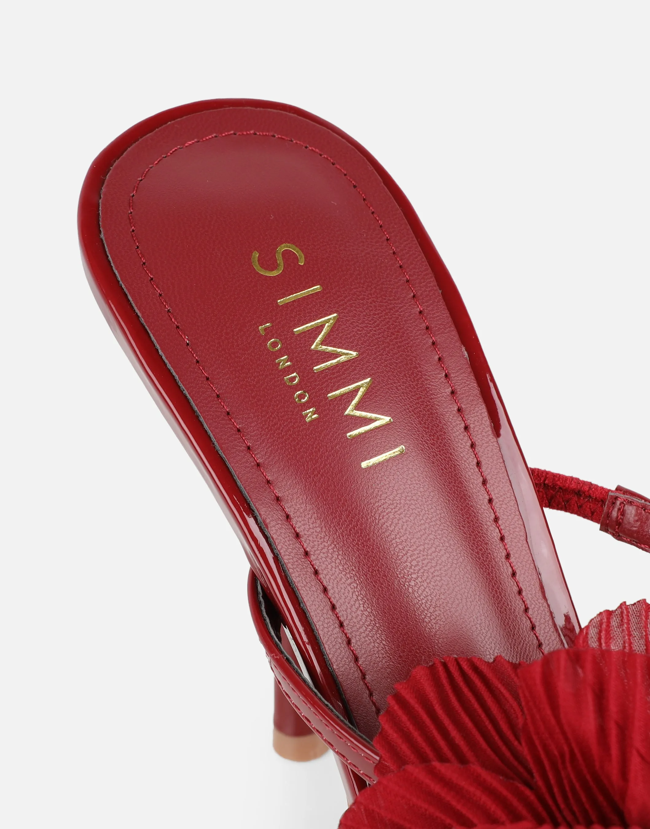 Tina Red Patent Flower Detail Heeled Sandals sold by Simmi London product image thumbnail 3