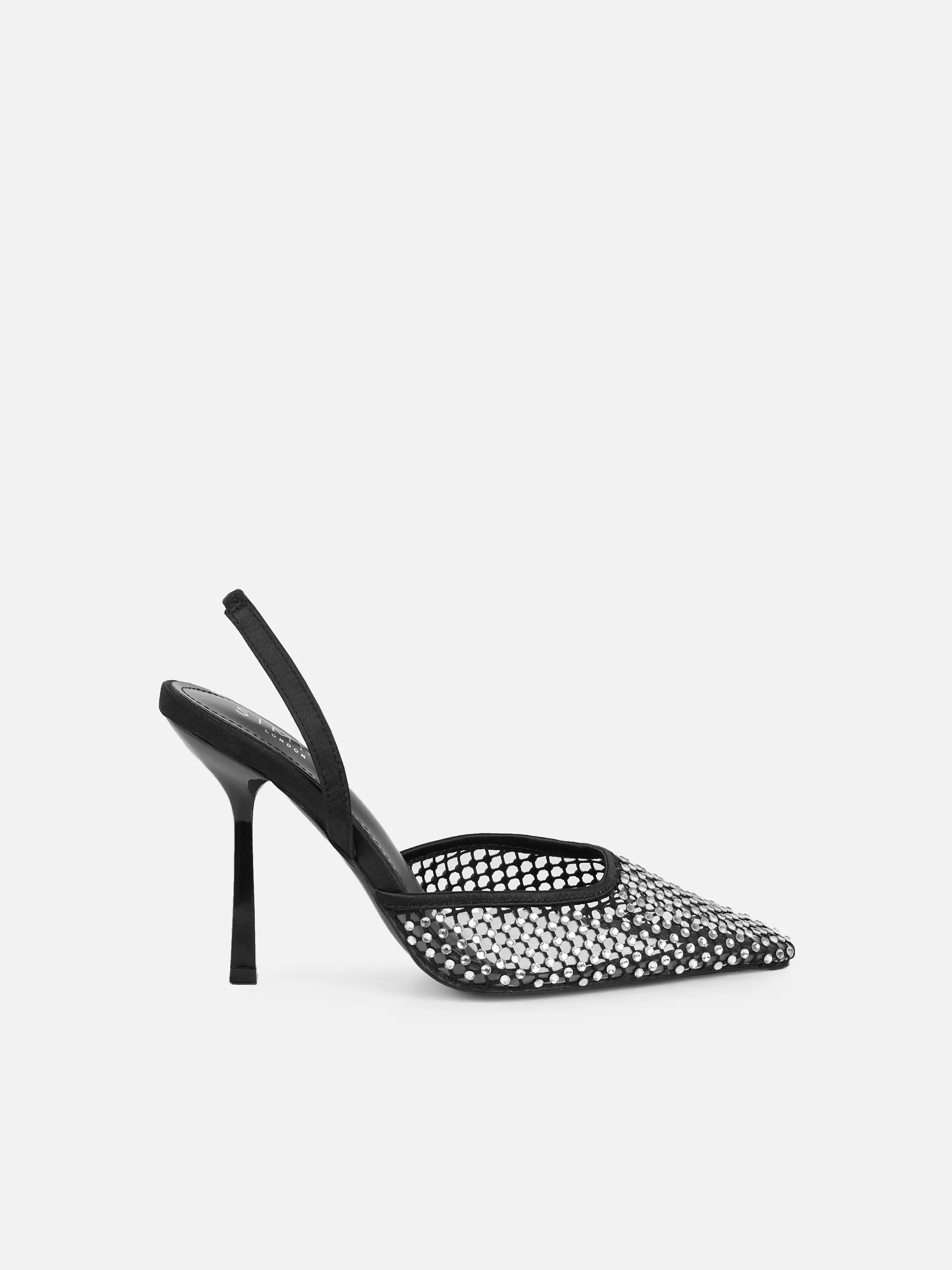 Starlight Black Diamante Mesh Heeled Sandals sold by Simmi London product image thumbnail 2