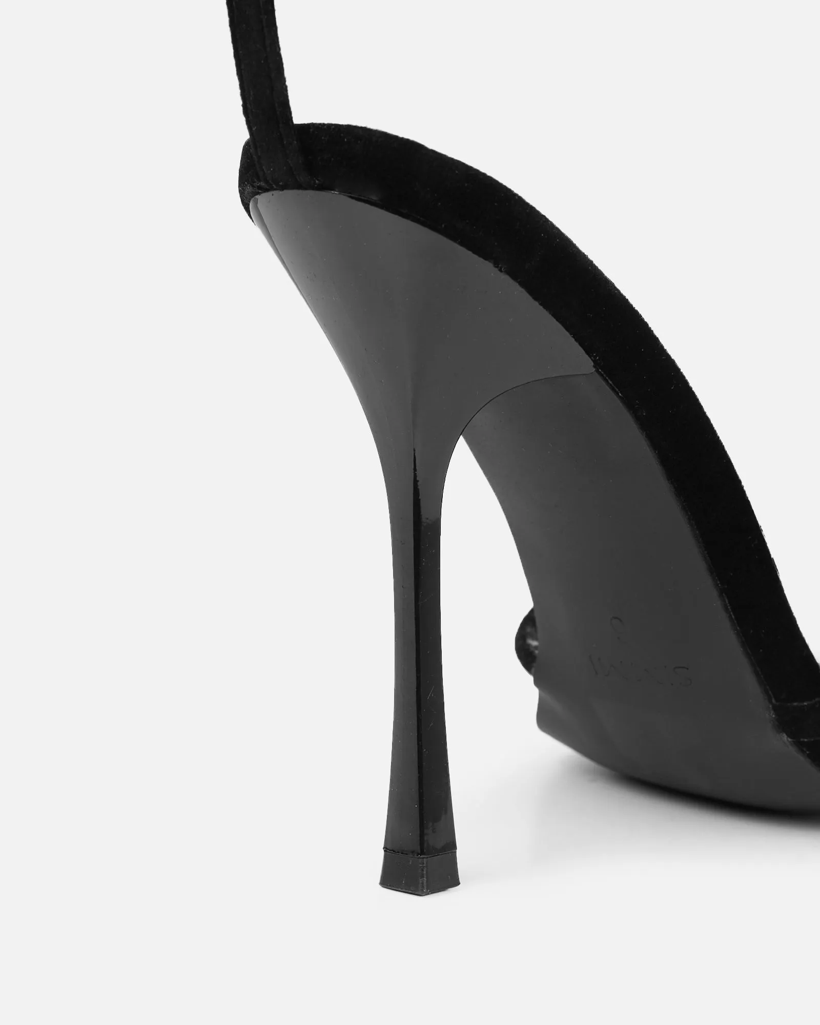 Malinda Black Velvet Heeled Sandals sold by Simmi London product image thumbnail 3