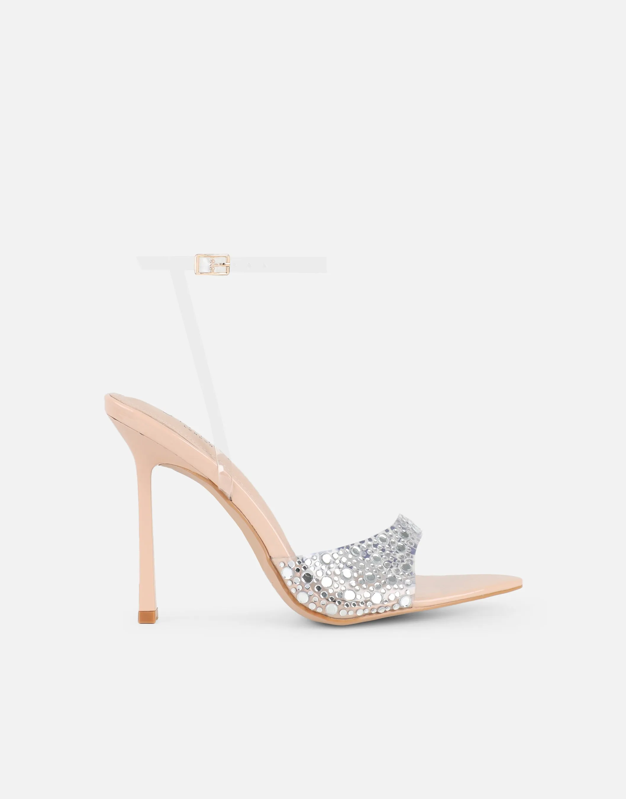 Lopezz Nude Patent Clear Embellished Heeled Sandals sold by Simmi London product image thumbnail 2