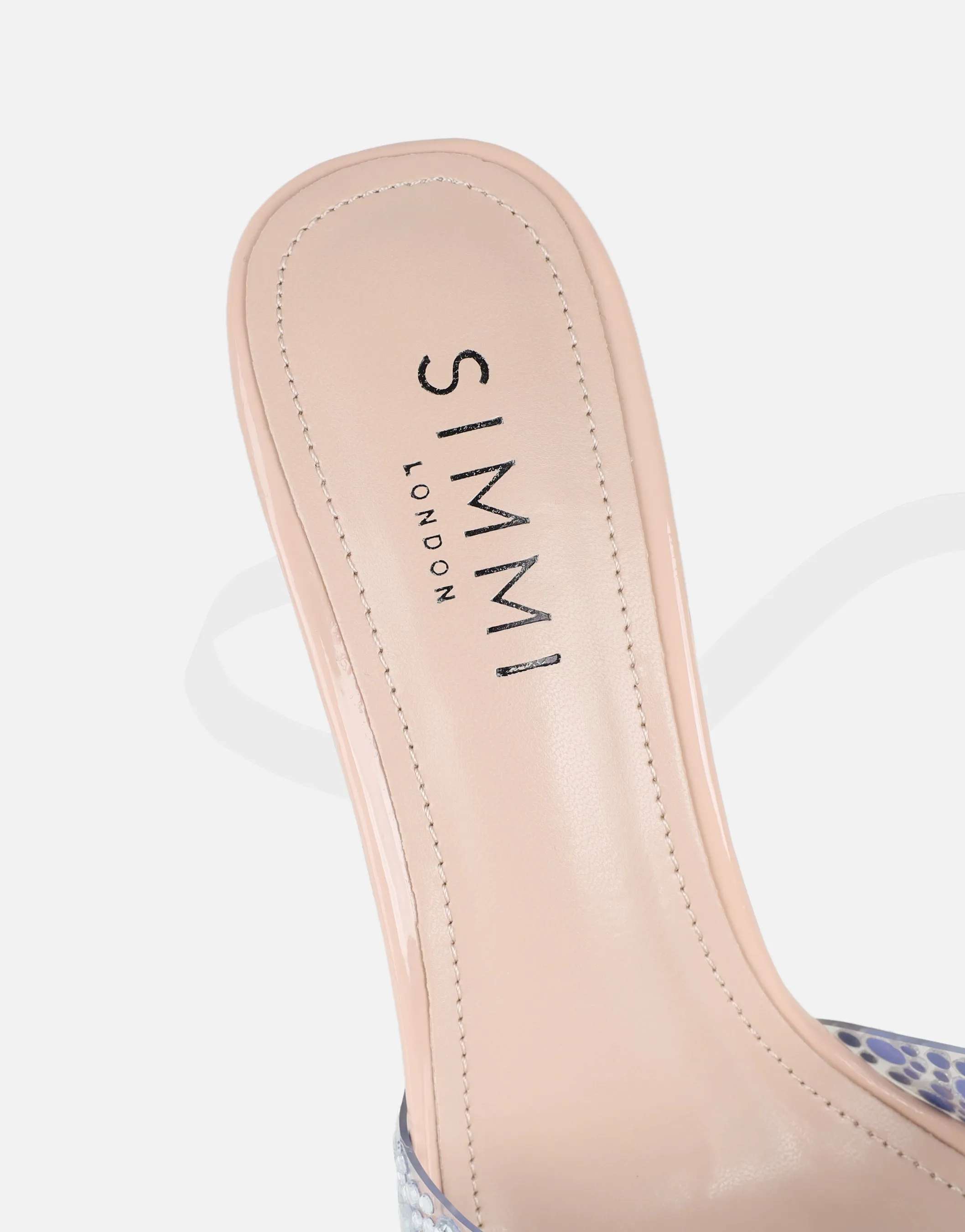 Lopezz Nude Patent Clear Embellished Heeled Sandals sold by Simmi London product image thumbnail 3