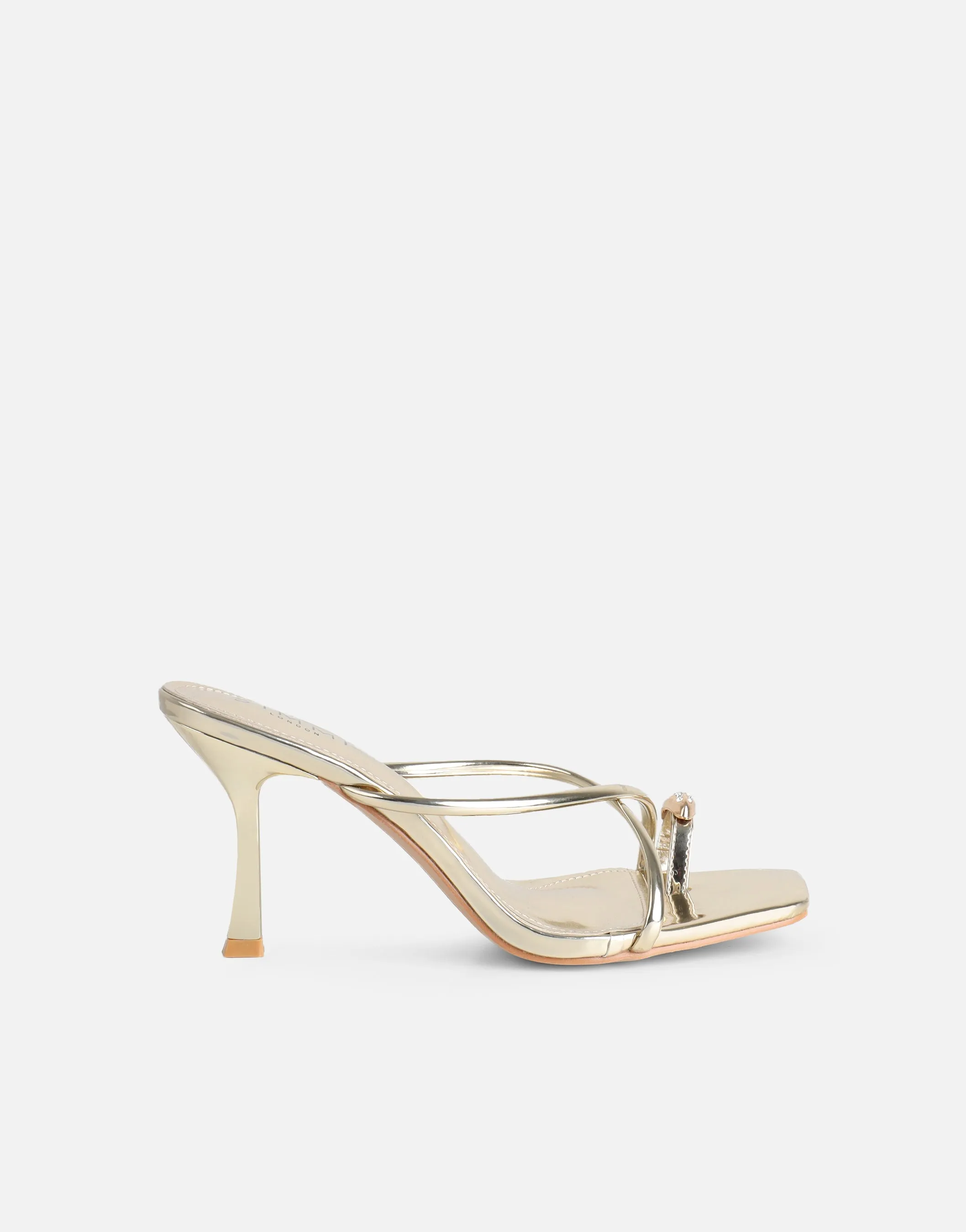 Moni Gold Mirror Diamante Toe Detail Mules sold by Simmi London product image thumbnail 2