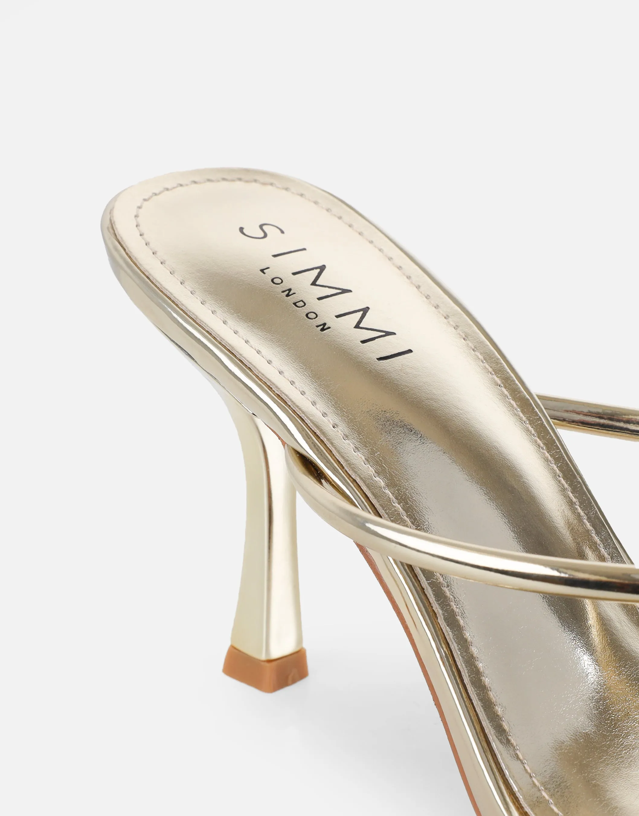 Moni Gold Mirror Diamante Toe Detail Mules sold by Simmi London product image thumbnail 3
