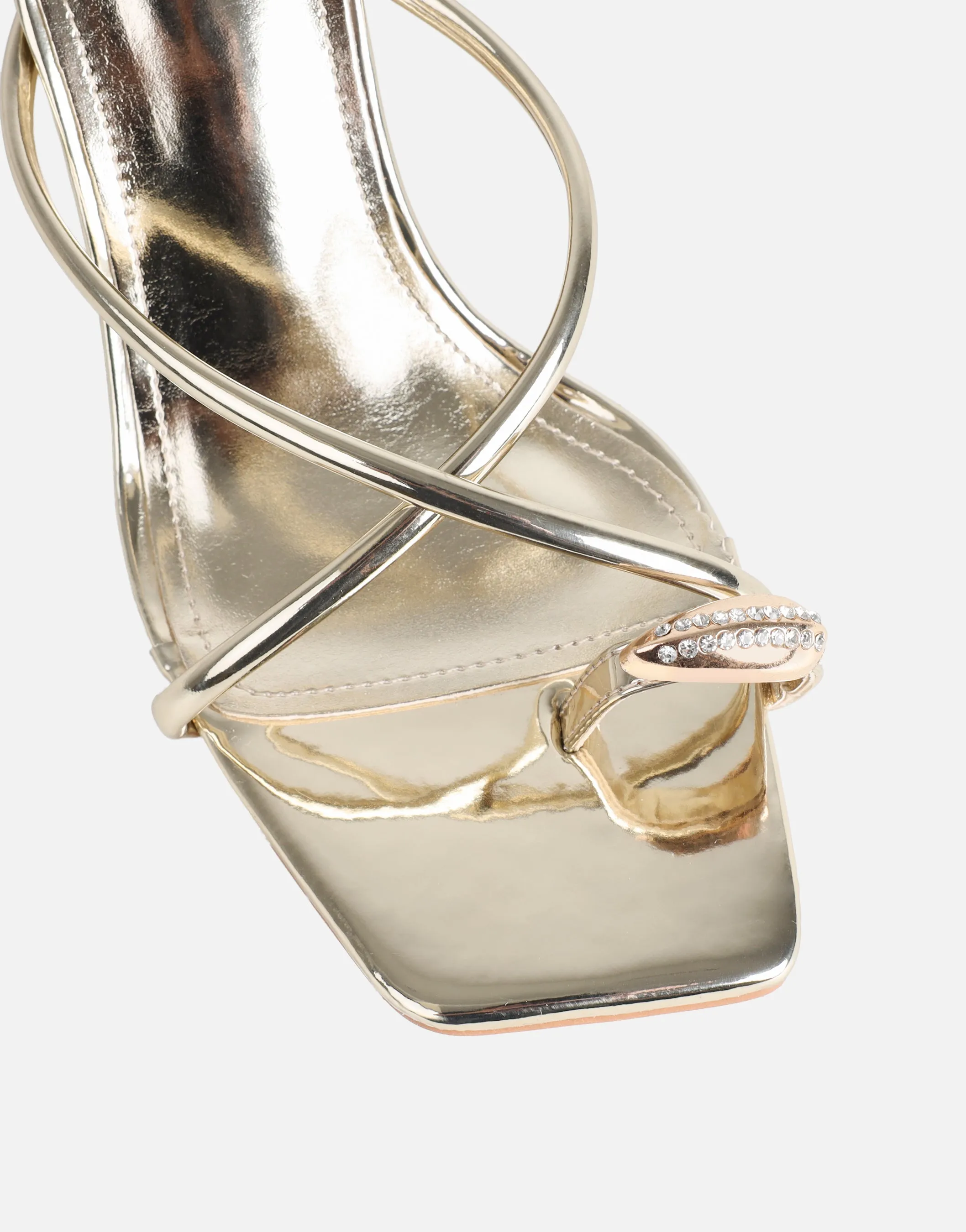 Moni Gold Mirror Diamante Toe Detail Mules sold by Simmi London product image thumbnail 4