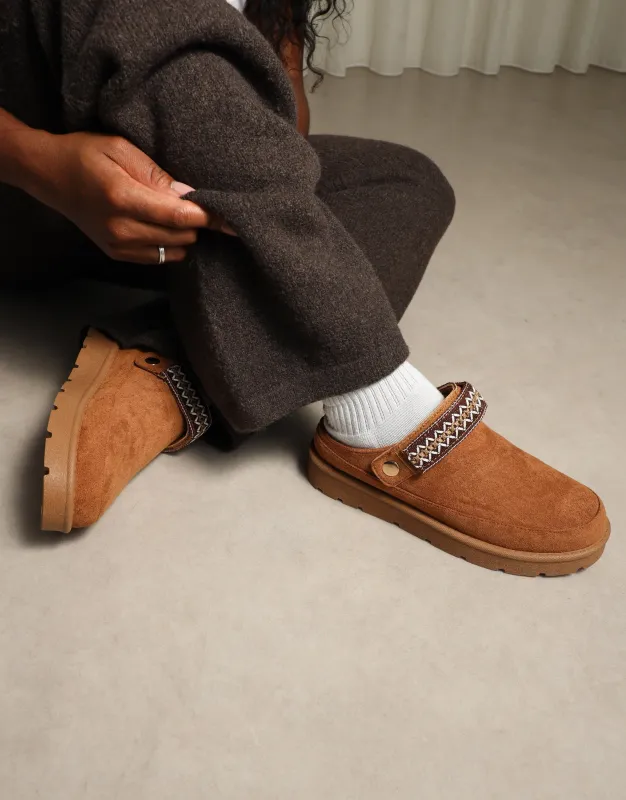 Kelsi Chestnut Slippers sold by Simmi London