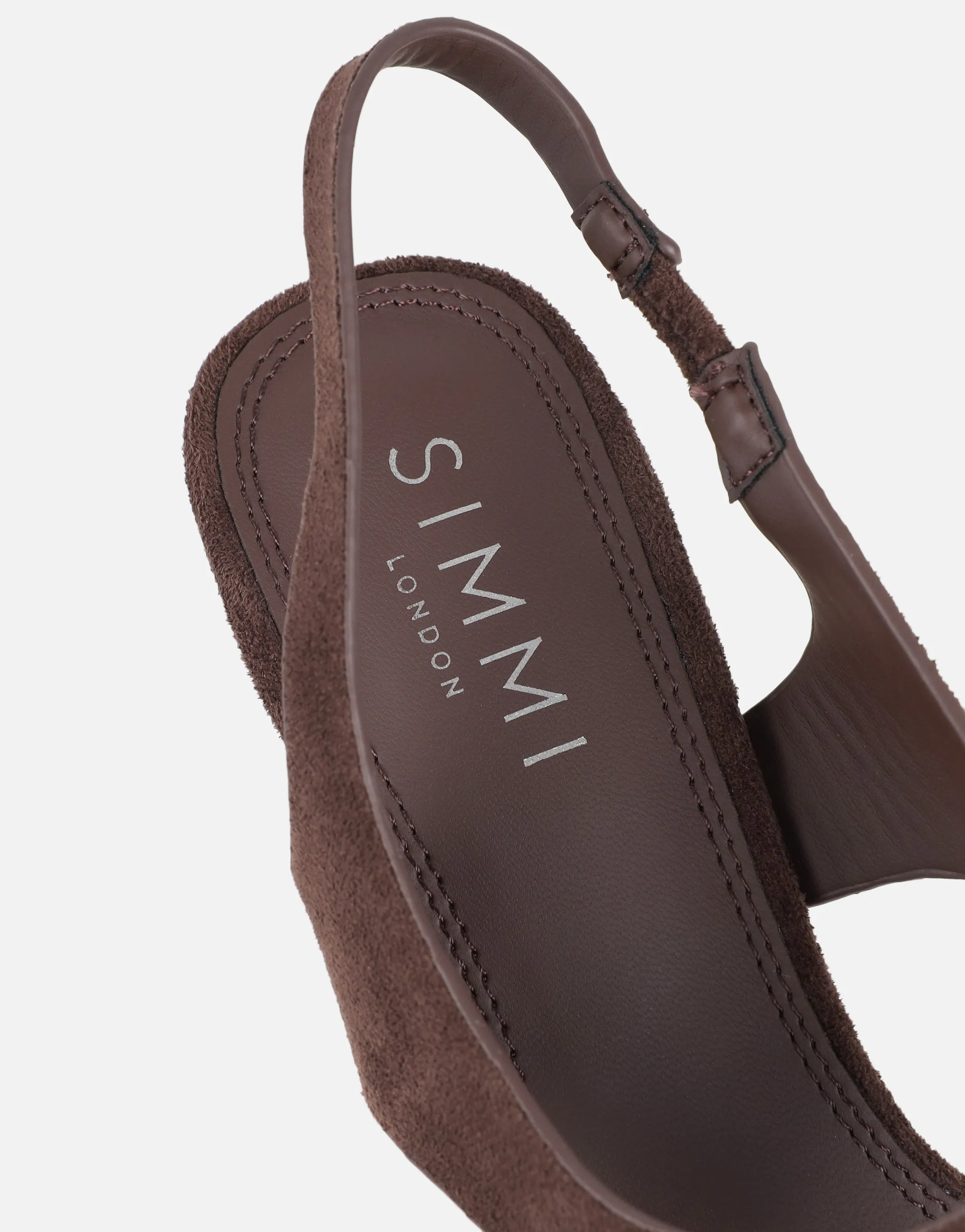Raneece Brown Suede Toe Thong Heeled Sandals sold by Simmi London product image thumbnail 3