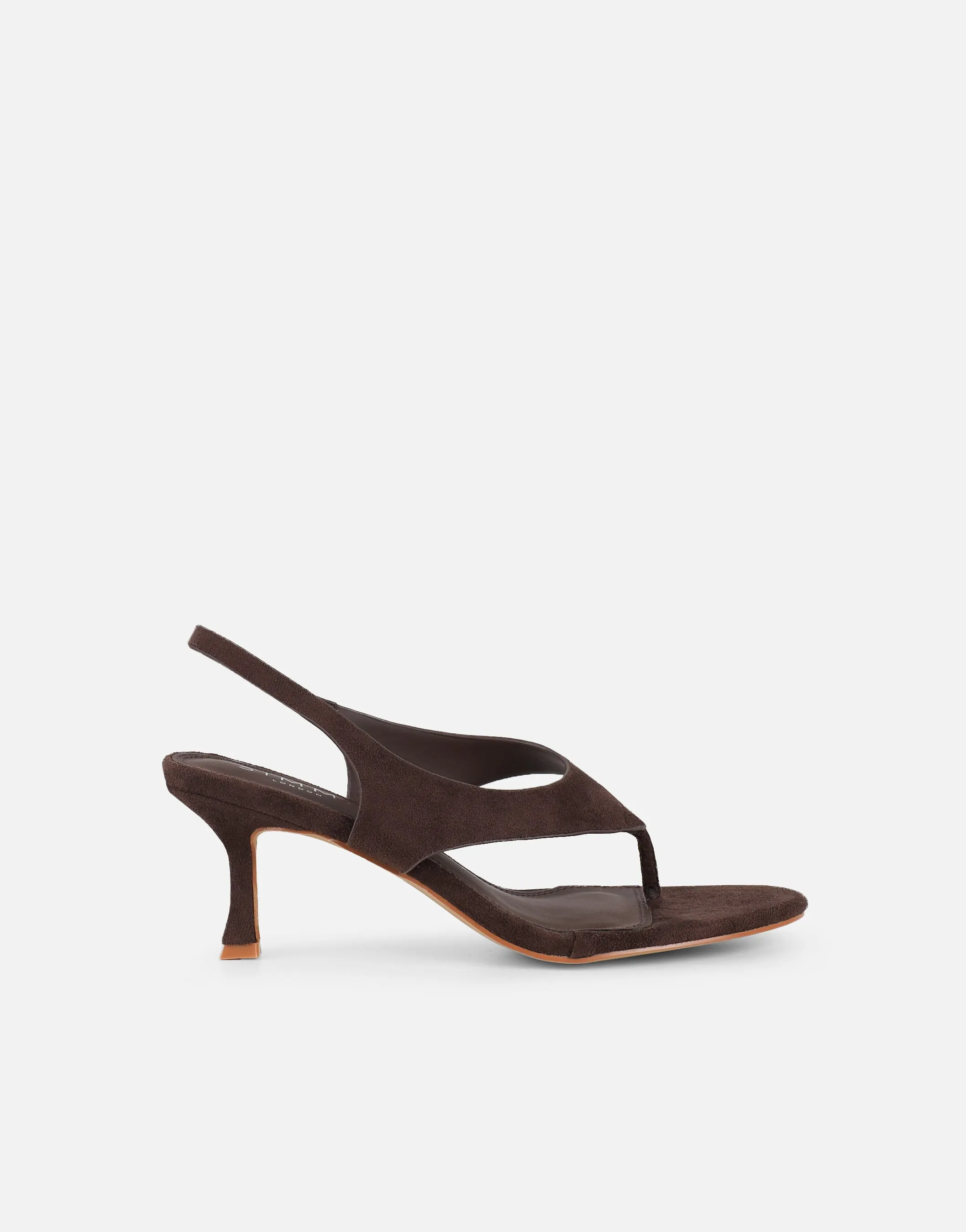 Raneece Brown Suede Toe Thong Heeled Sandals sold by Simmi London product image thumbnail 2