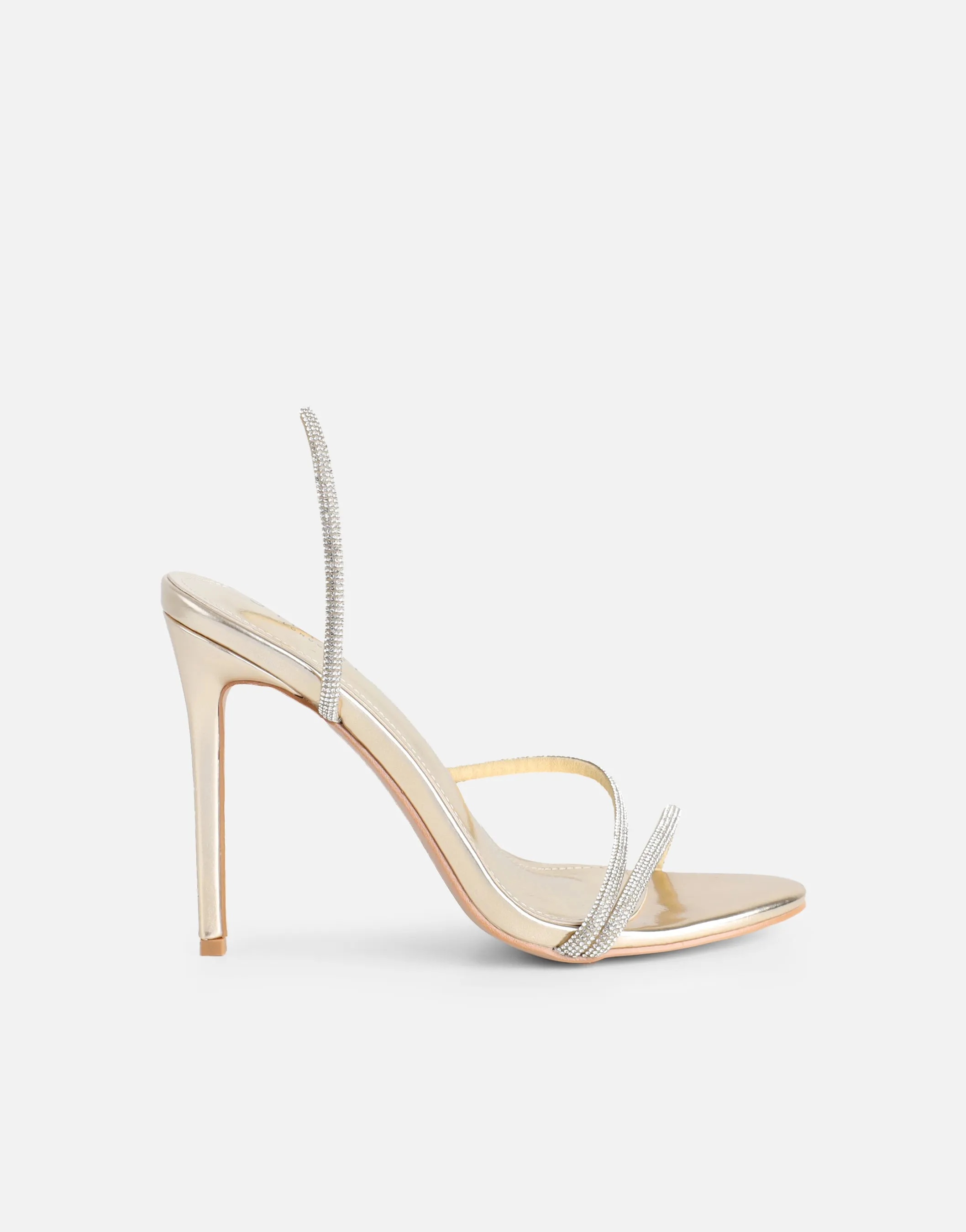 Kristin Gold Metallic Diamante Slingback Heels sold by Simmi London product image thumbnail 2