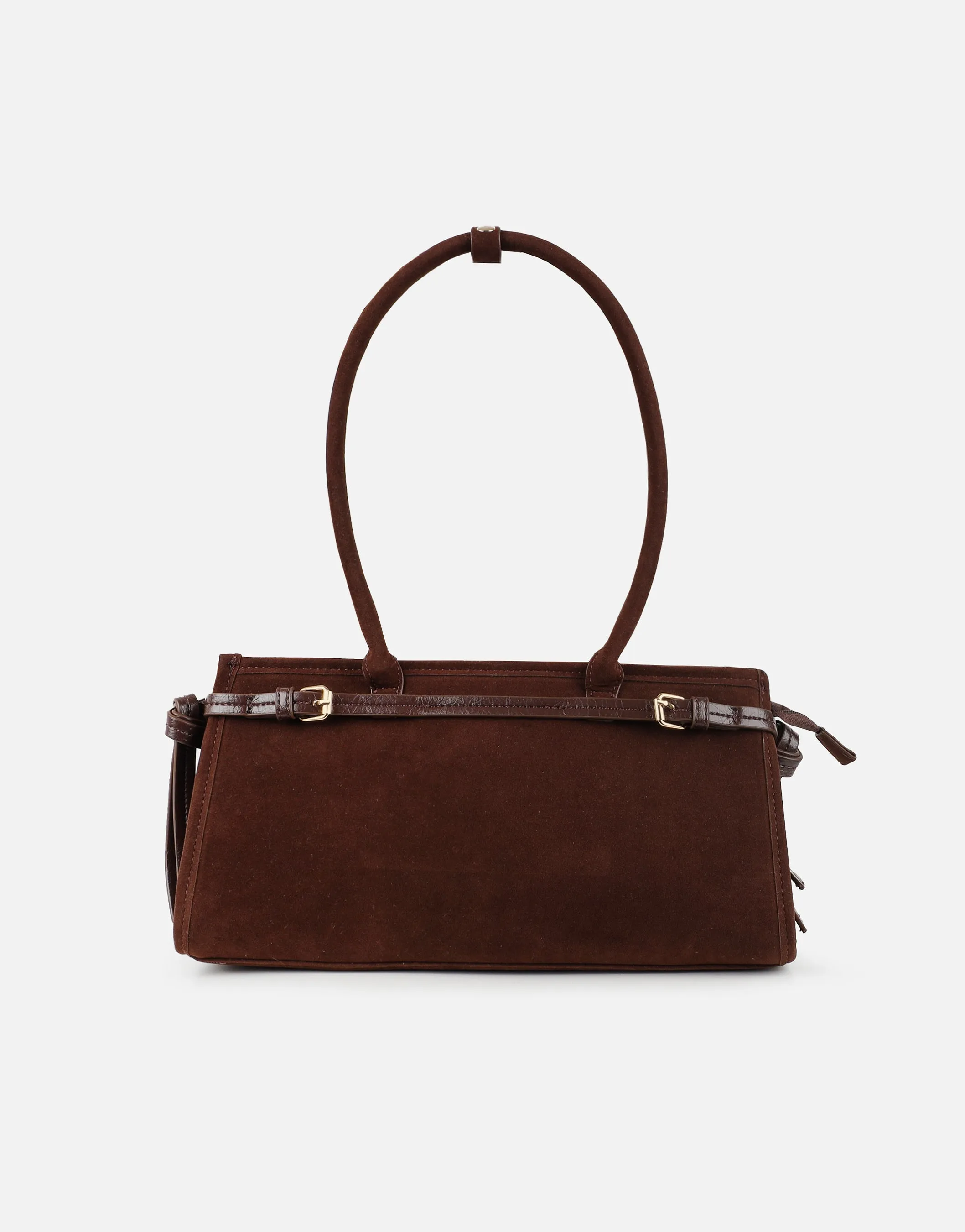 Eos Chocolate Suede Handbag sold by Simmi London product image thumbnail 5