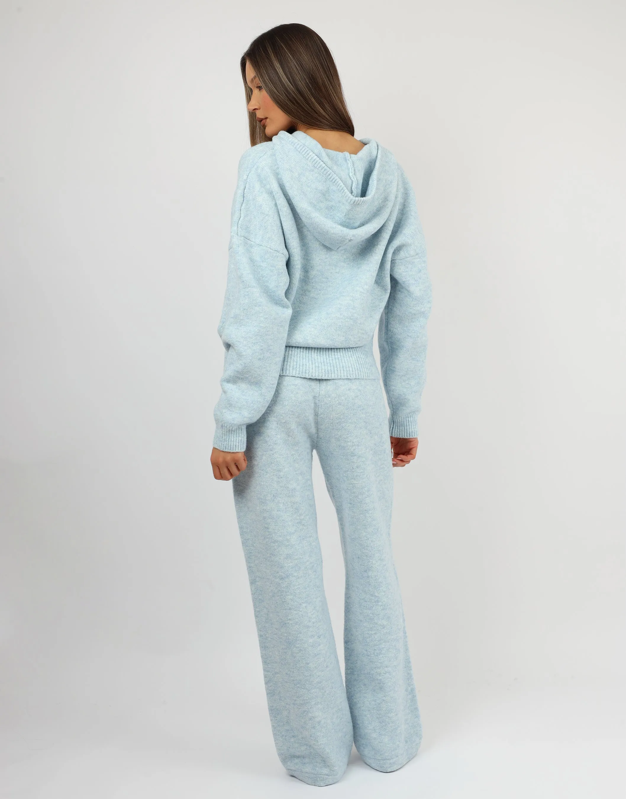 Romy Simmi Studios Chunky Knit Hoodie In Blue sold by Simmi London product image thumbnail 4