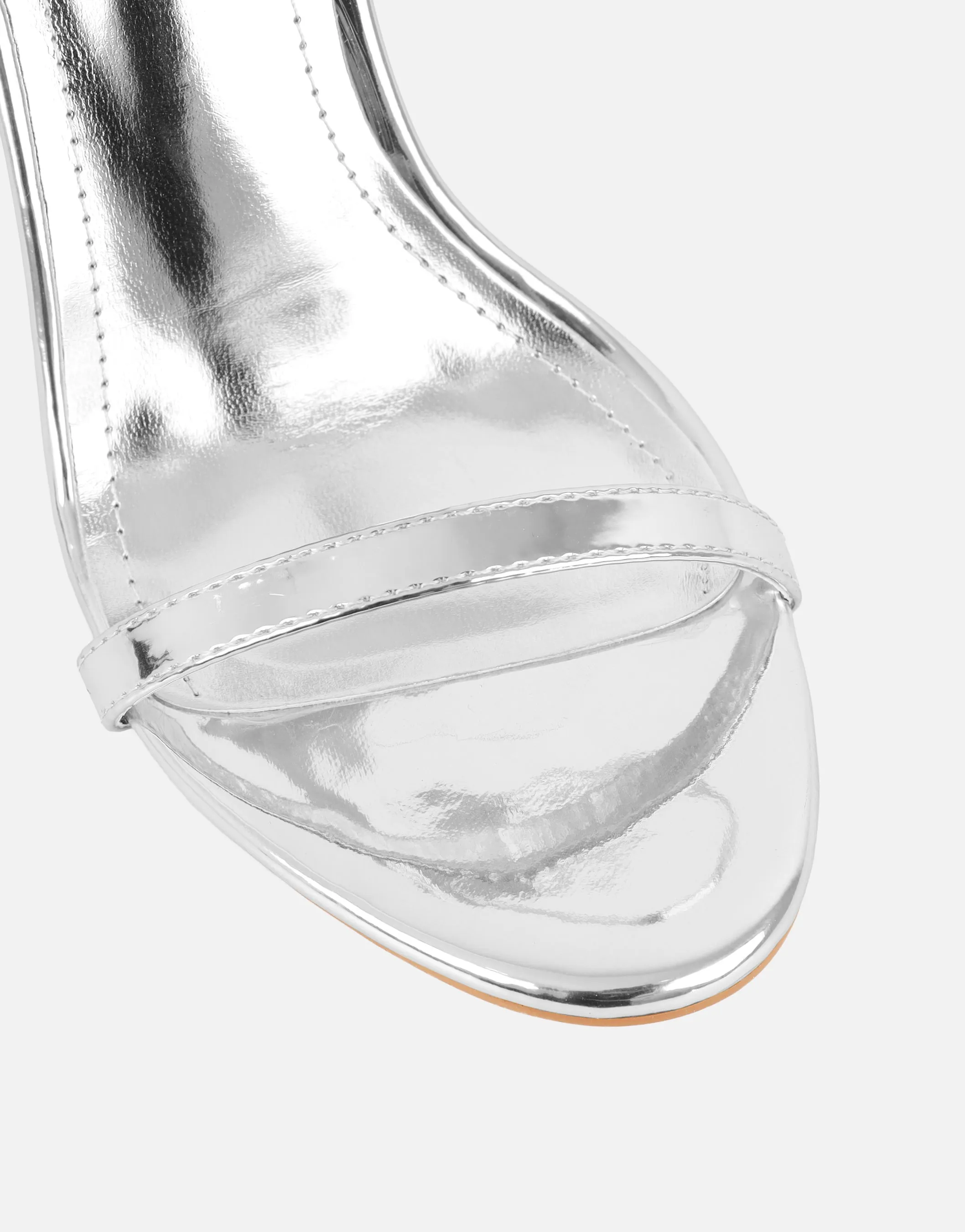 Gabby Silver Mirror Barely There Heeled Sandals sold by Simmi London product image thumbnail 4