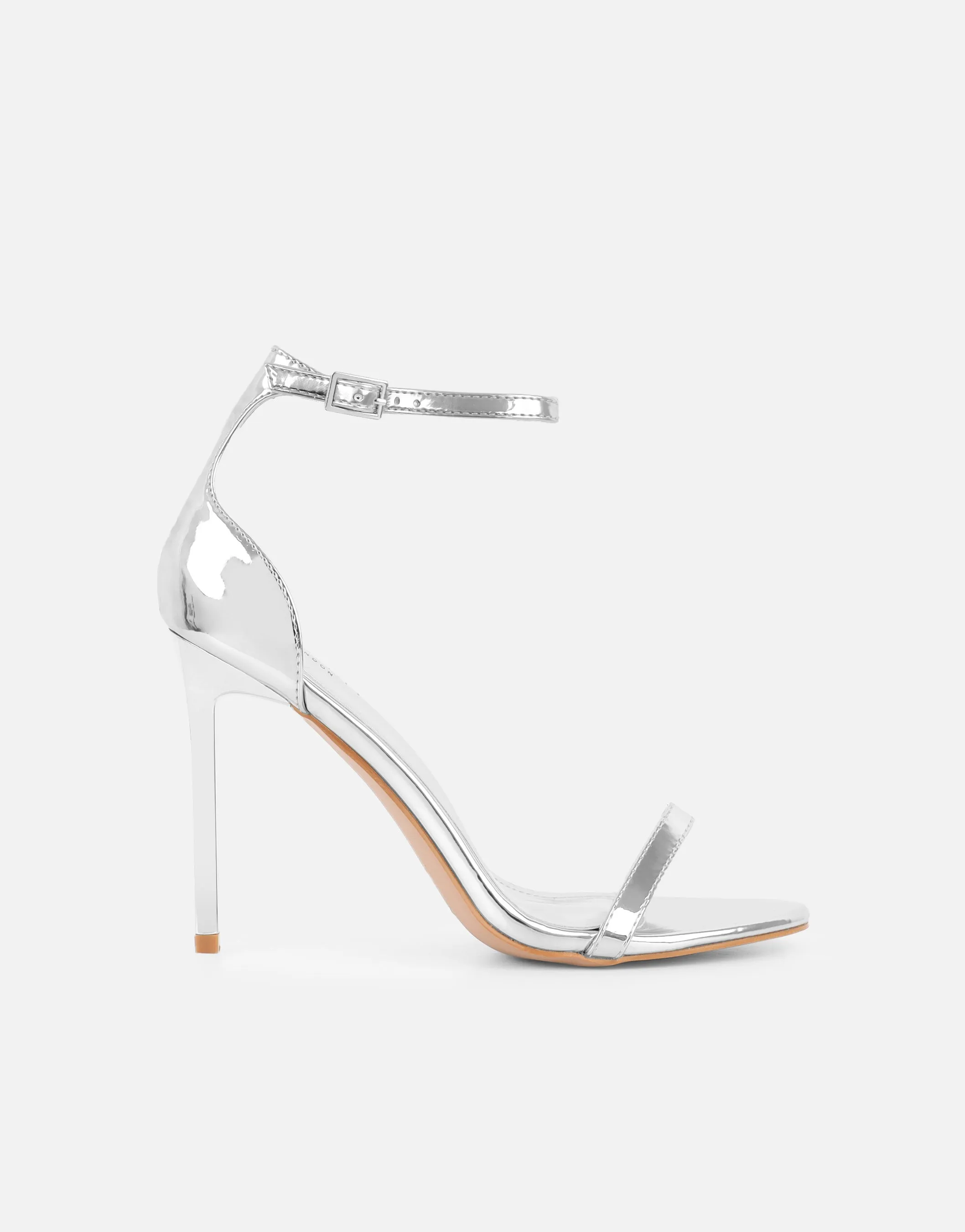 Gabby Silver Mirror Barely There Heeled Sandals sold by Simmi London product image thumbnail 2