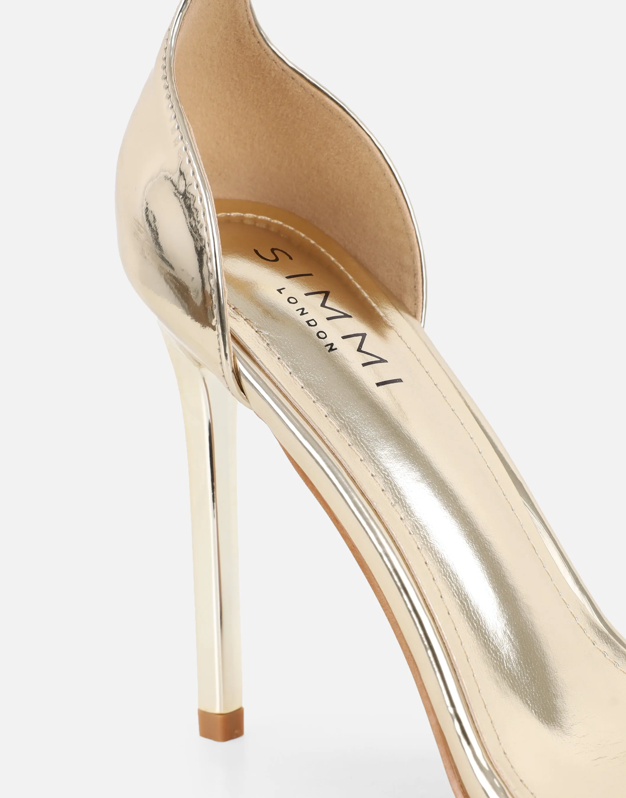 Gabby Gold Mirror Barely There Heeled Sandals sold by Simmi London product image thumbnail 3