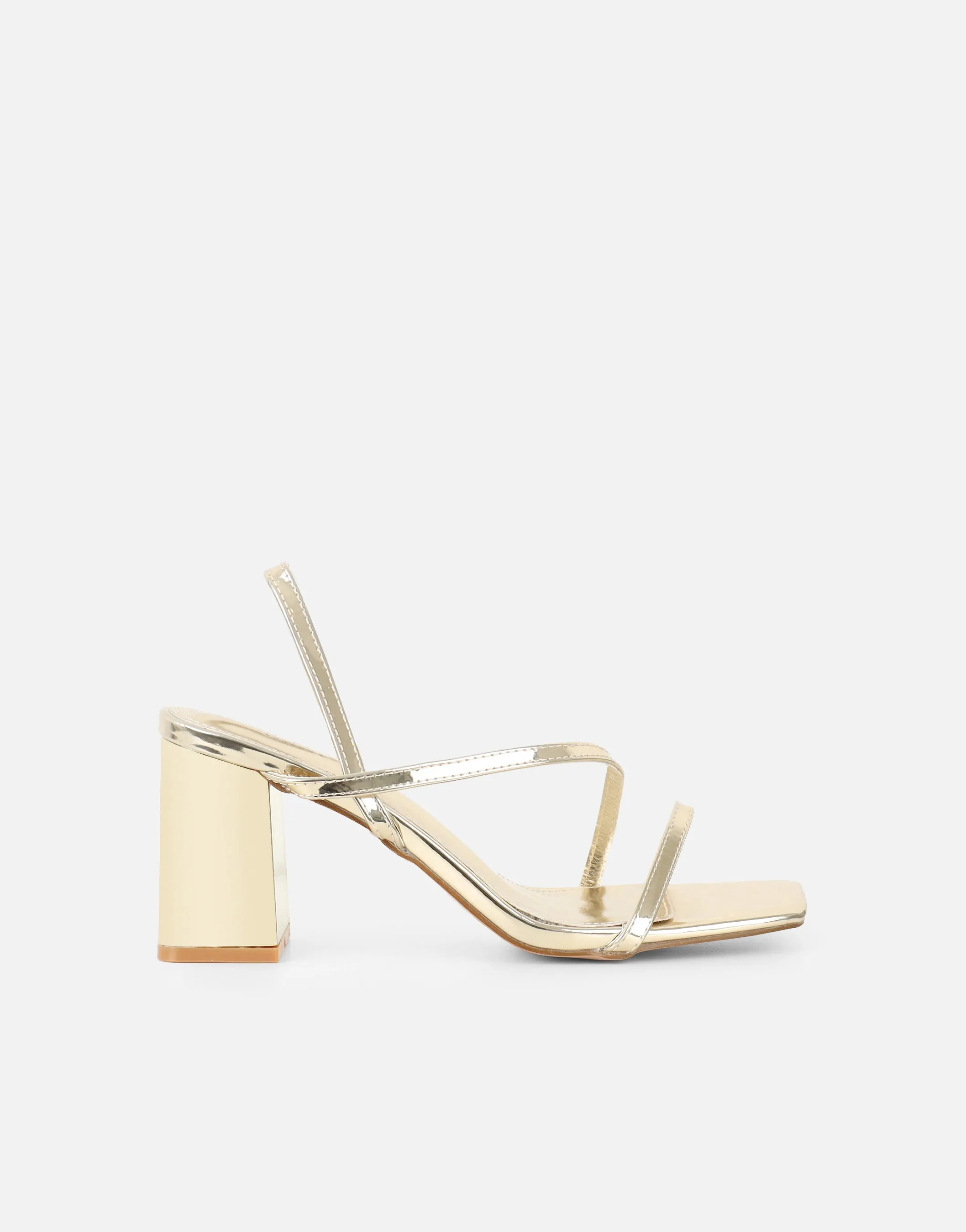 Manzi Gold Mirror Strappy Block Heeled Sandals sold by Simmi London product image thumbnail 2