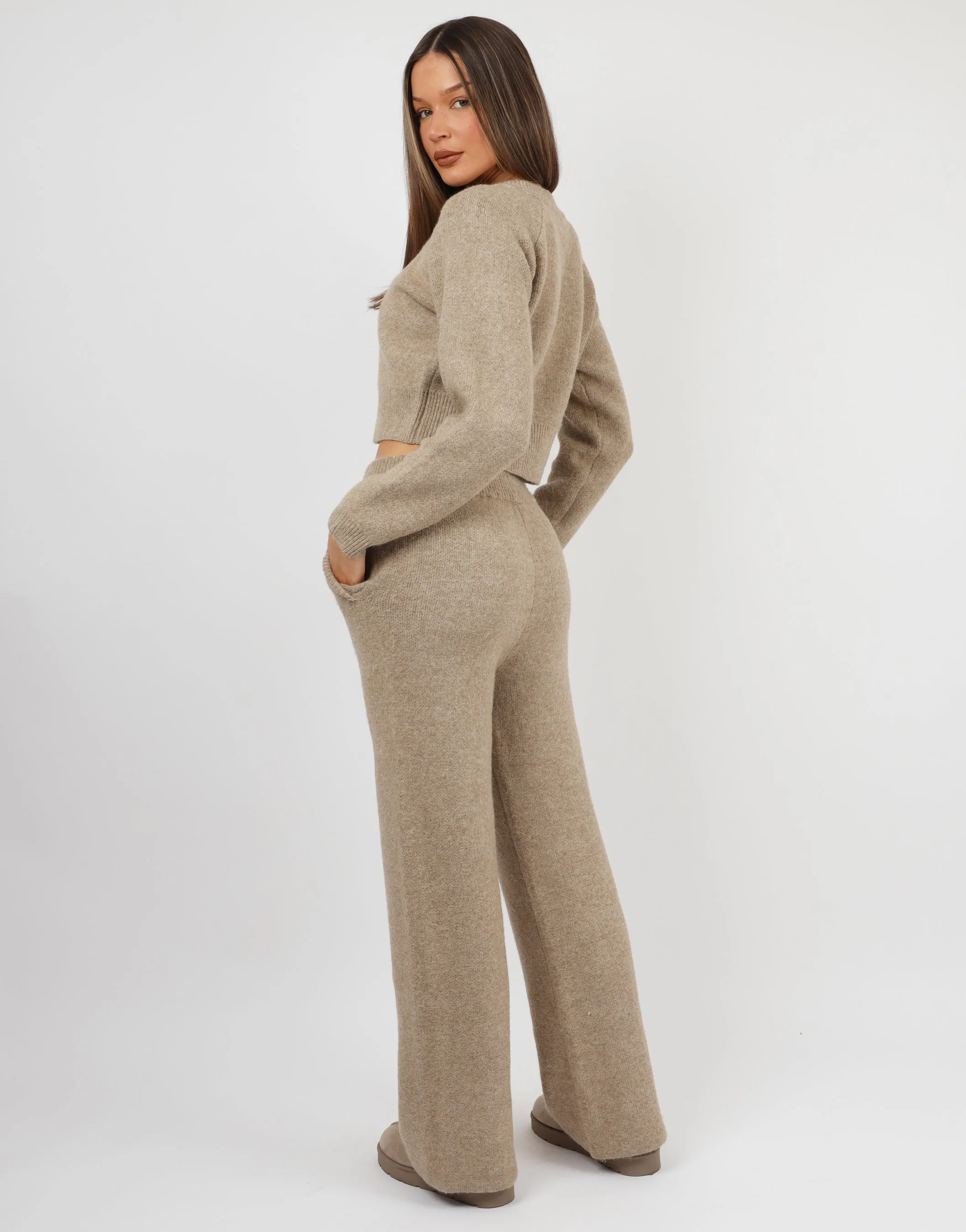 Ayla Simmi Studios Bomber Knit Jacket In Oatmeal sold by Simmi London product image thumbnail 4