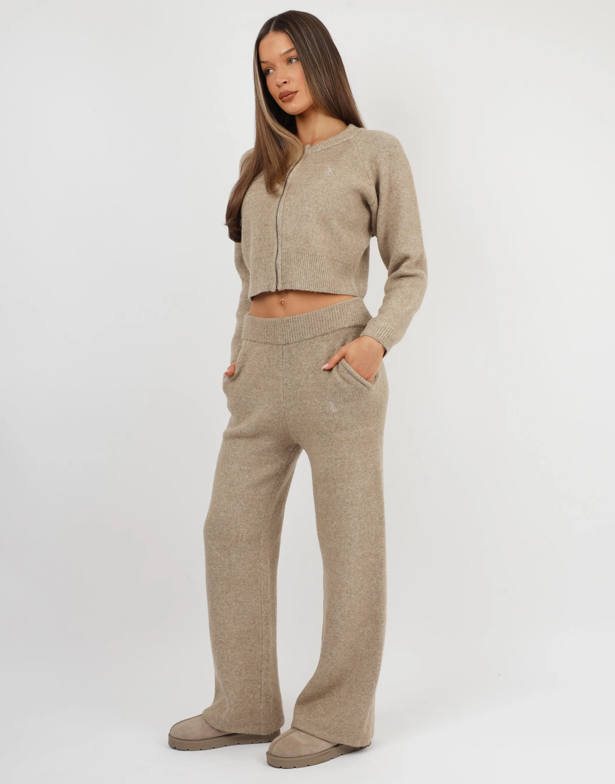 Ayla Simmi Studios Bomber Knit Jacket In Oatmeal sold by Simmi London product image thumbnail 2