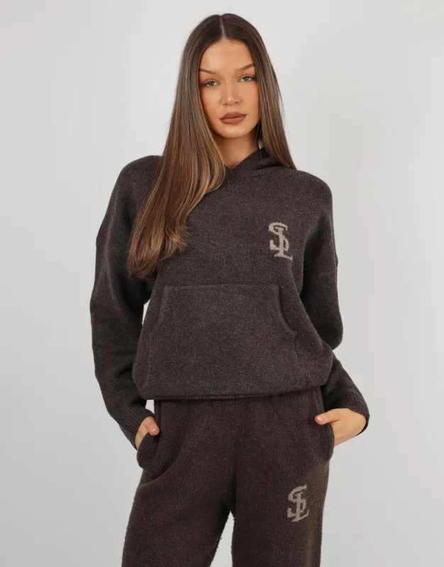 Mari Simmi Studios Knitted Hoodie In Teddy sold by Simmi London