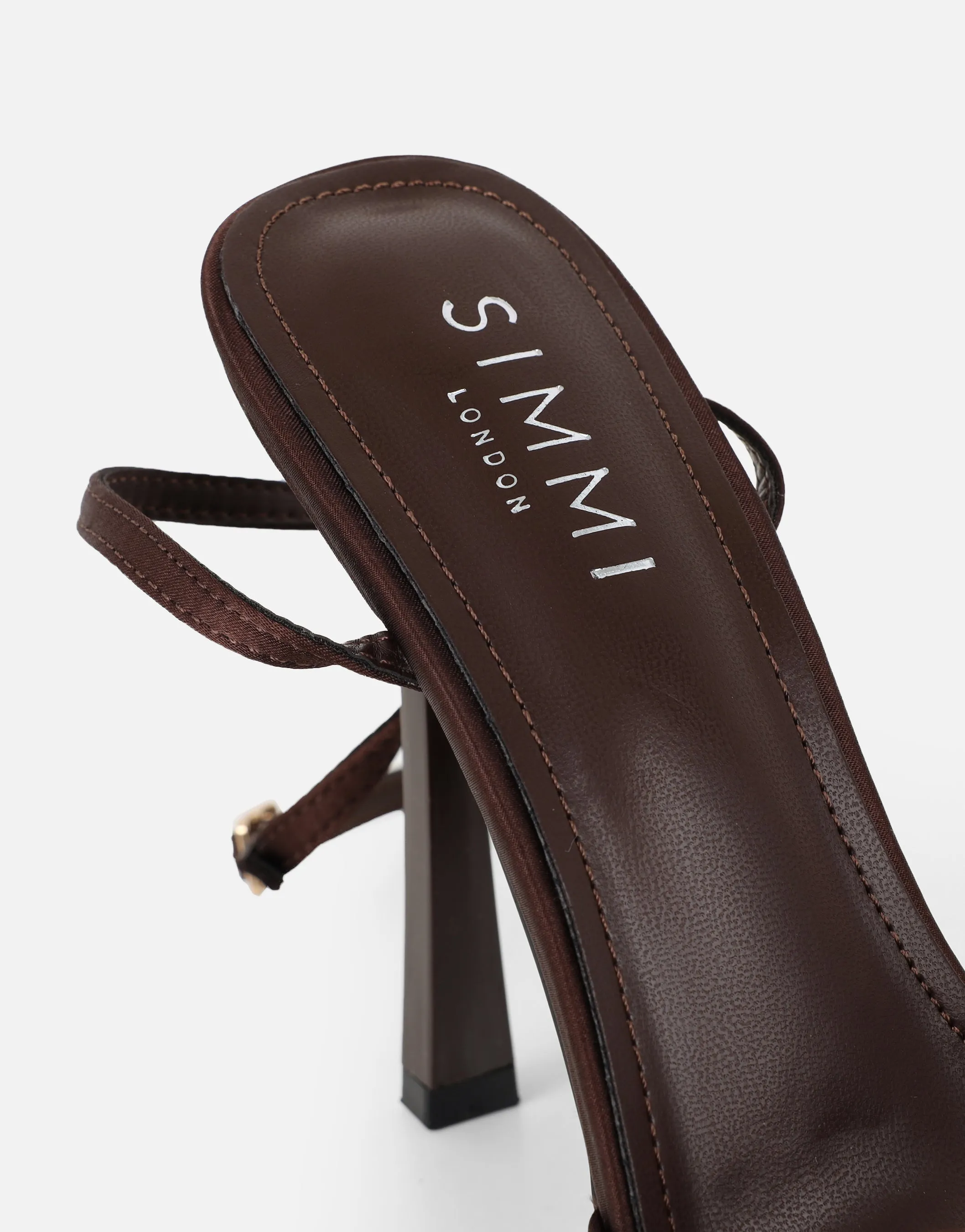 Janeena Brown Lace Bow Detail Heeled Sandals sold by Simmi London product image thumbnail 3