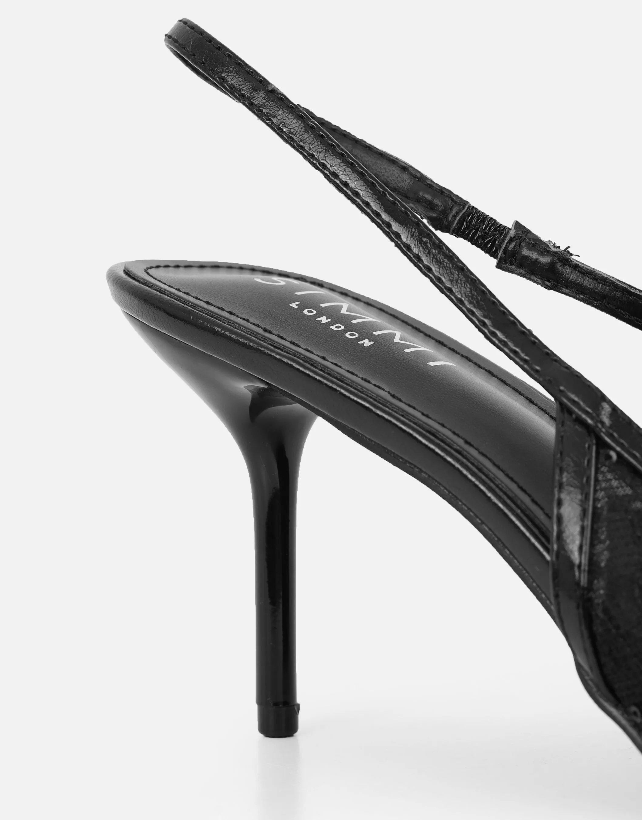 Saskia Black Mesh Bow Detail Slingback Courts sold by Simmi London product image thumbnail 3