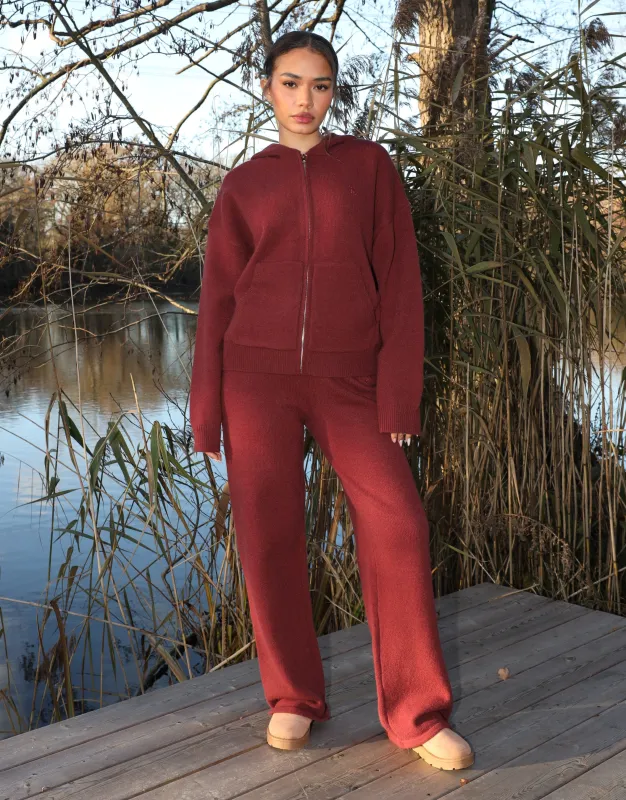Sydney Simmi Studios Knitted Trousers In Burgundy sold by Simmi London