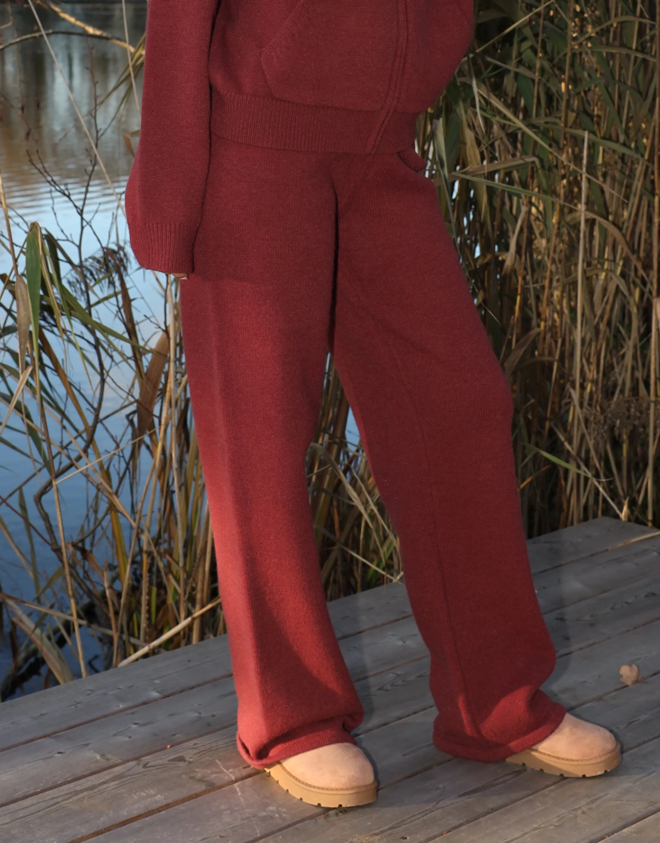 Sydney Simmi Studios Knitted Trousers In Burgundy sold by Simmi London product image thumbnail 3