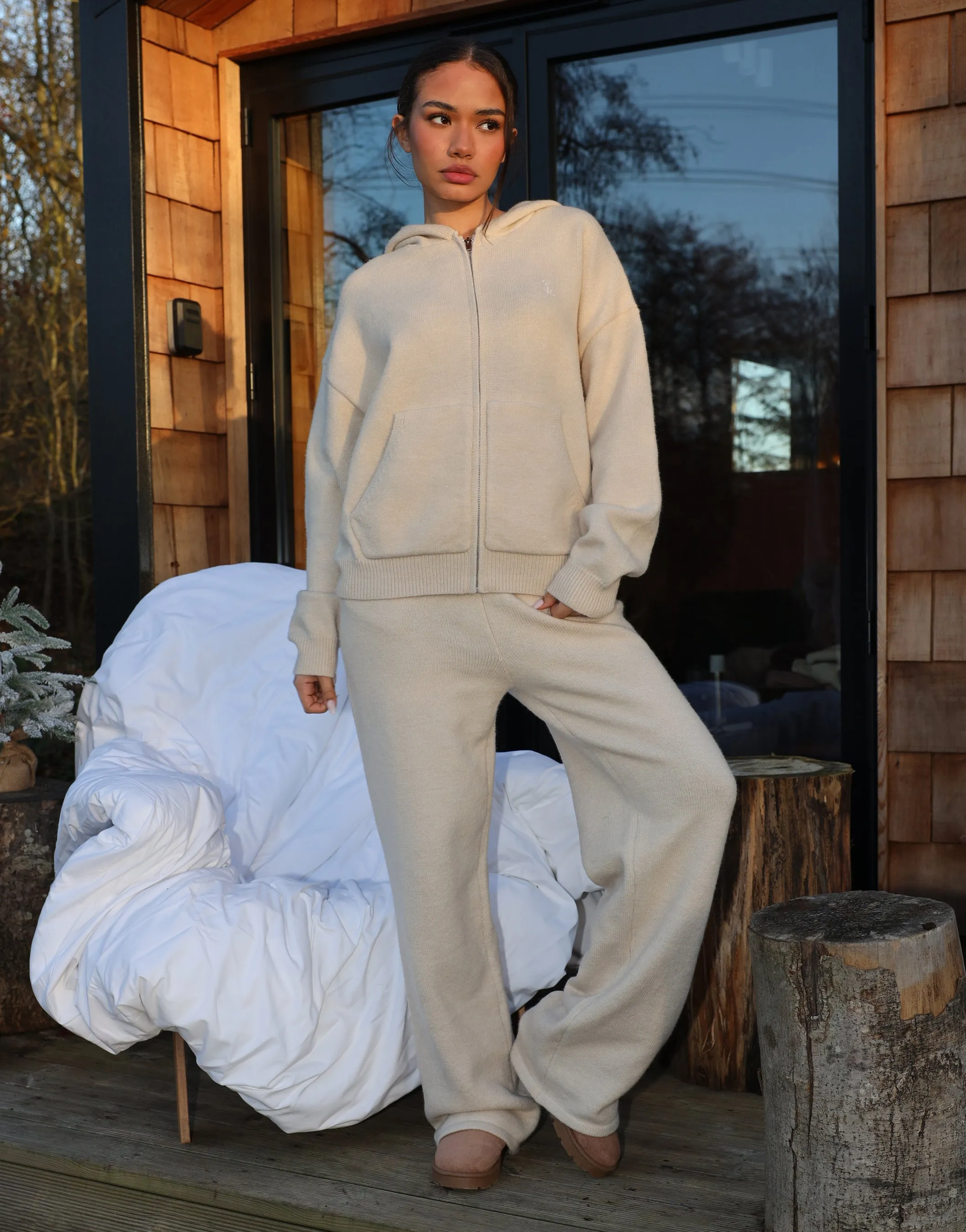 Sydney Simmi Studios Knitted Trousers In Beige sold by Simmi London