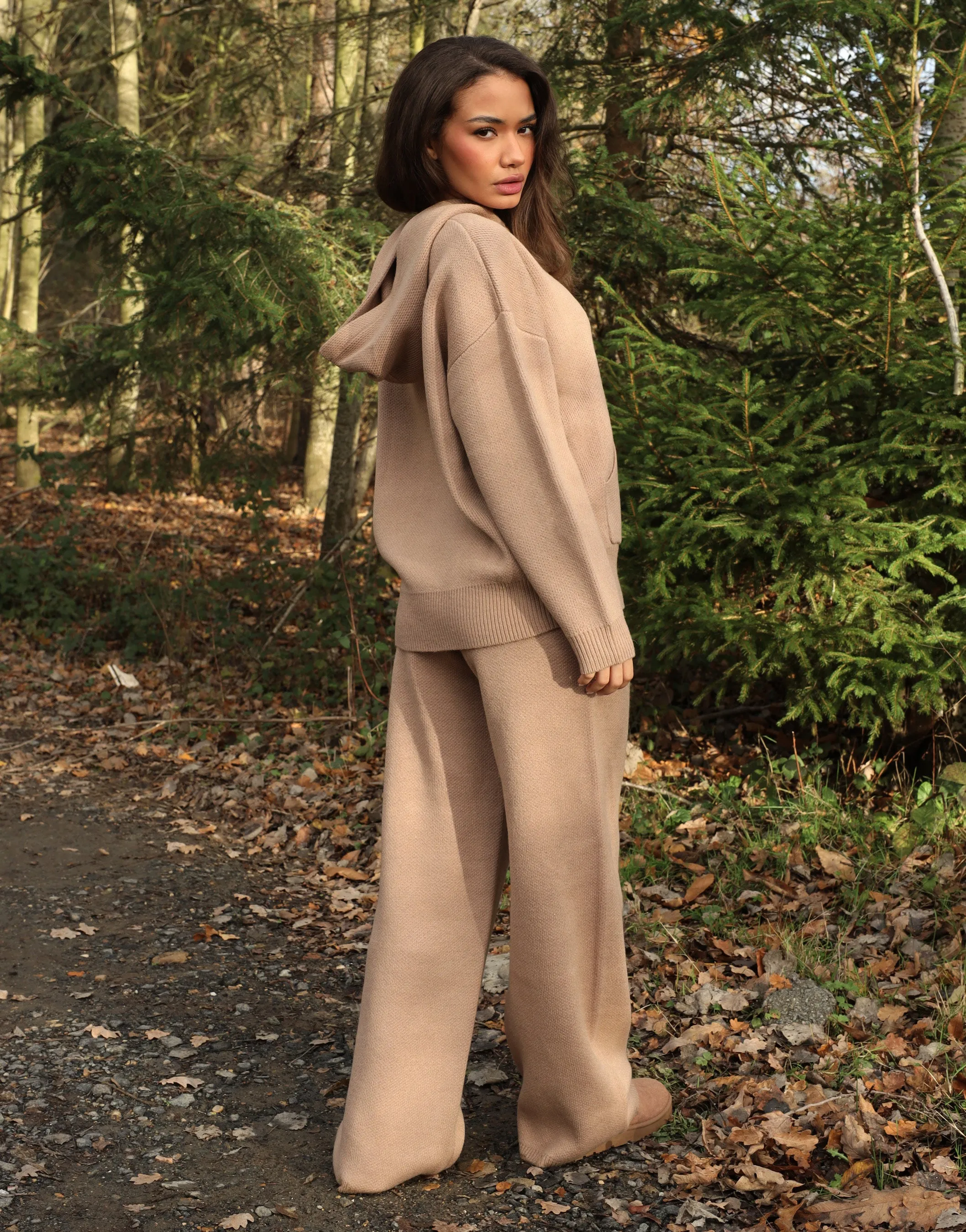 Elsie Simmi Studios Heavy Knit Hoodie In Mocha sold by Simmi London product image thumbnail 4