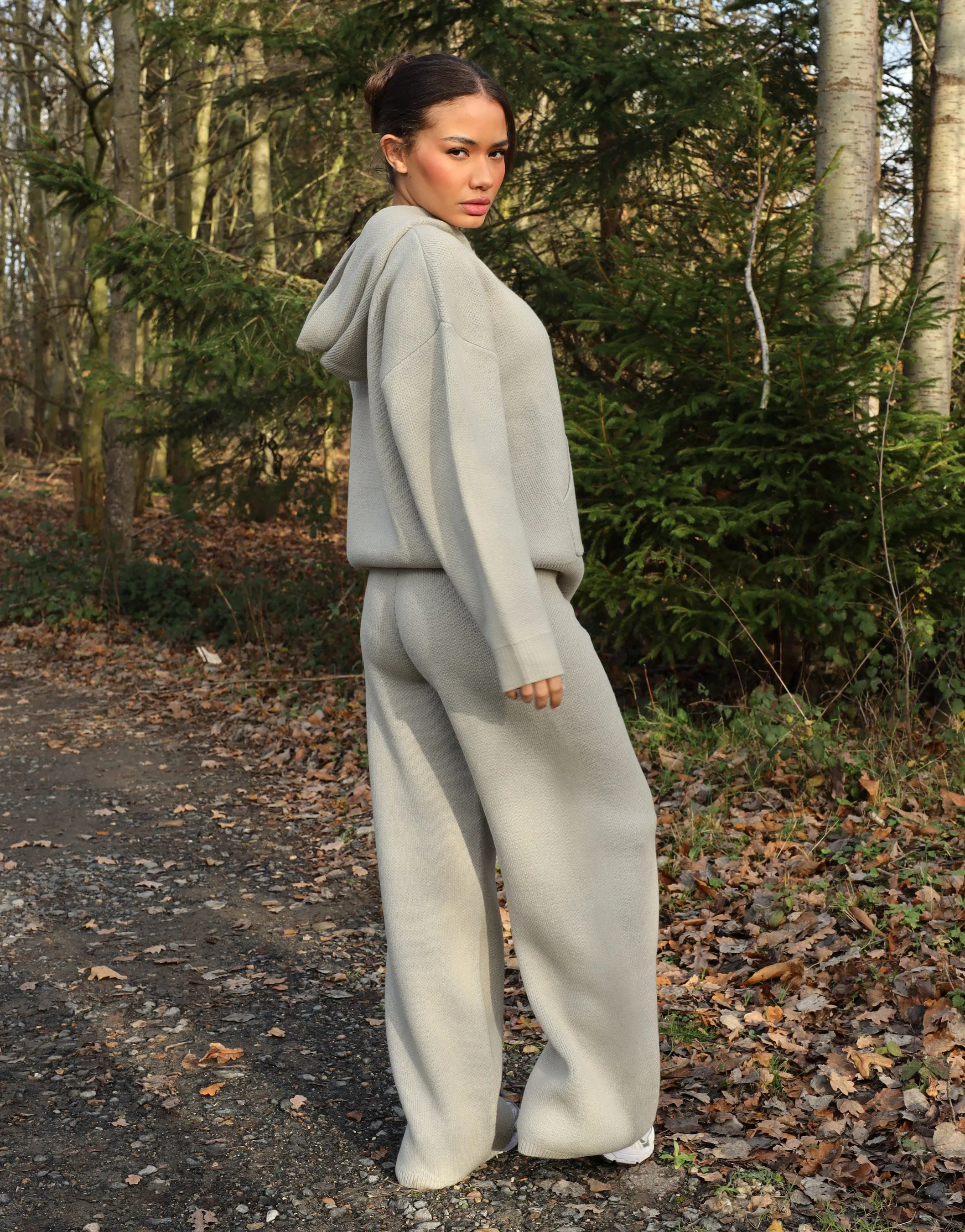 Elsie Simmi Studios Heavy Knit Hoodie In Light Grey sold by Simmi London product image thumbnail 5