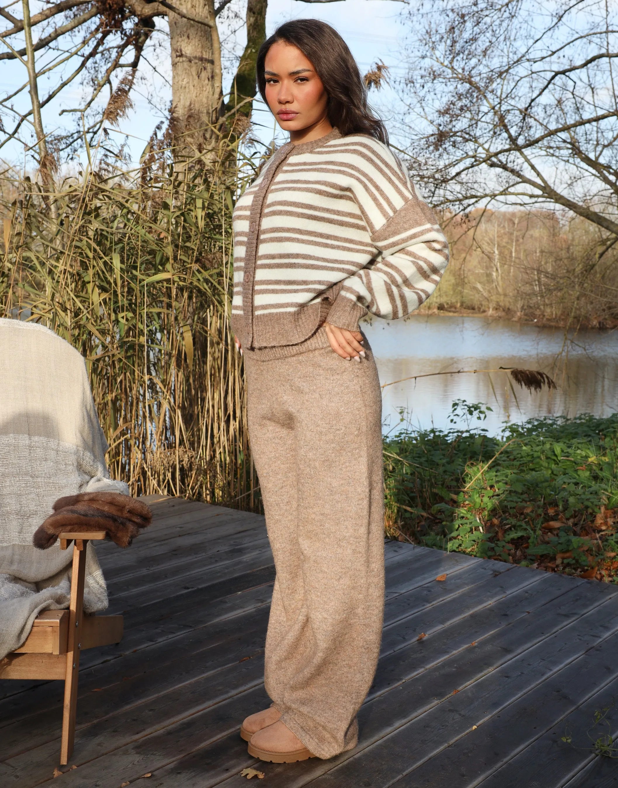 Luci Simmi Studios Knitted Trousers In Brown sold by Simmi London product image thumbnail 2