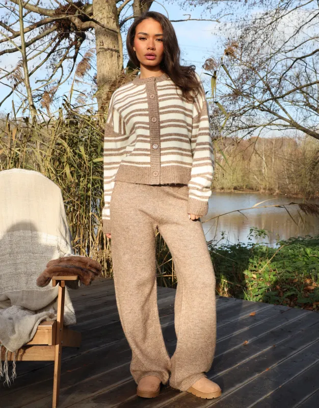 Luci Simmi Studios Knitted Trousers In Brown sold by Simmi London